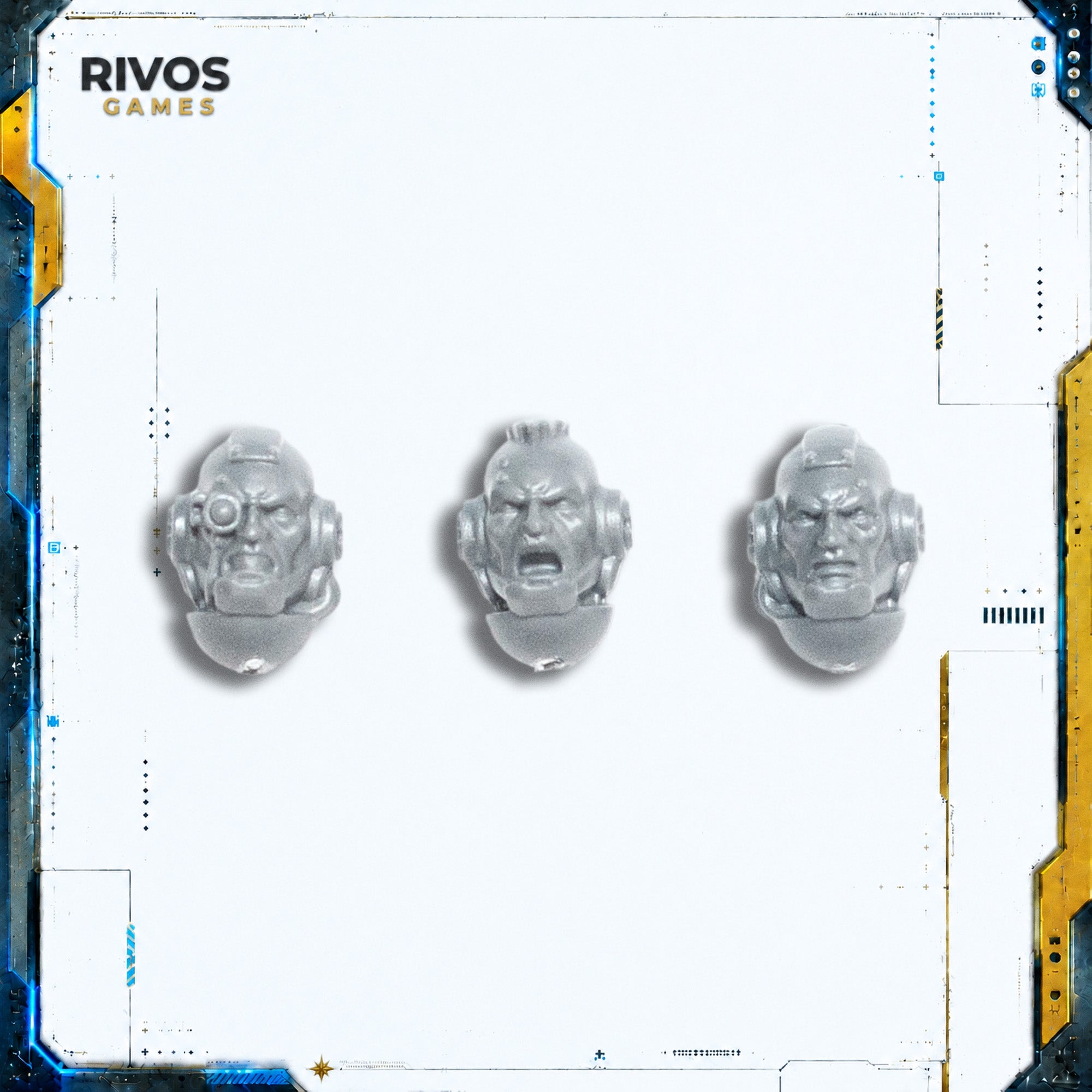 Warhammer 40K Space Marines Centurion Squad Heads x 3 - Bits (Bitz)