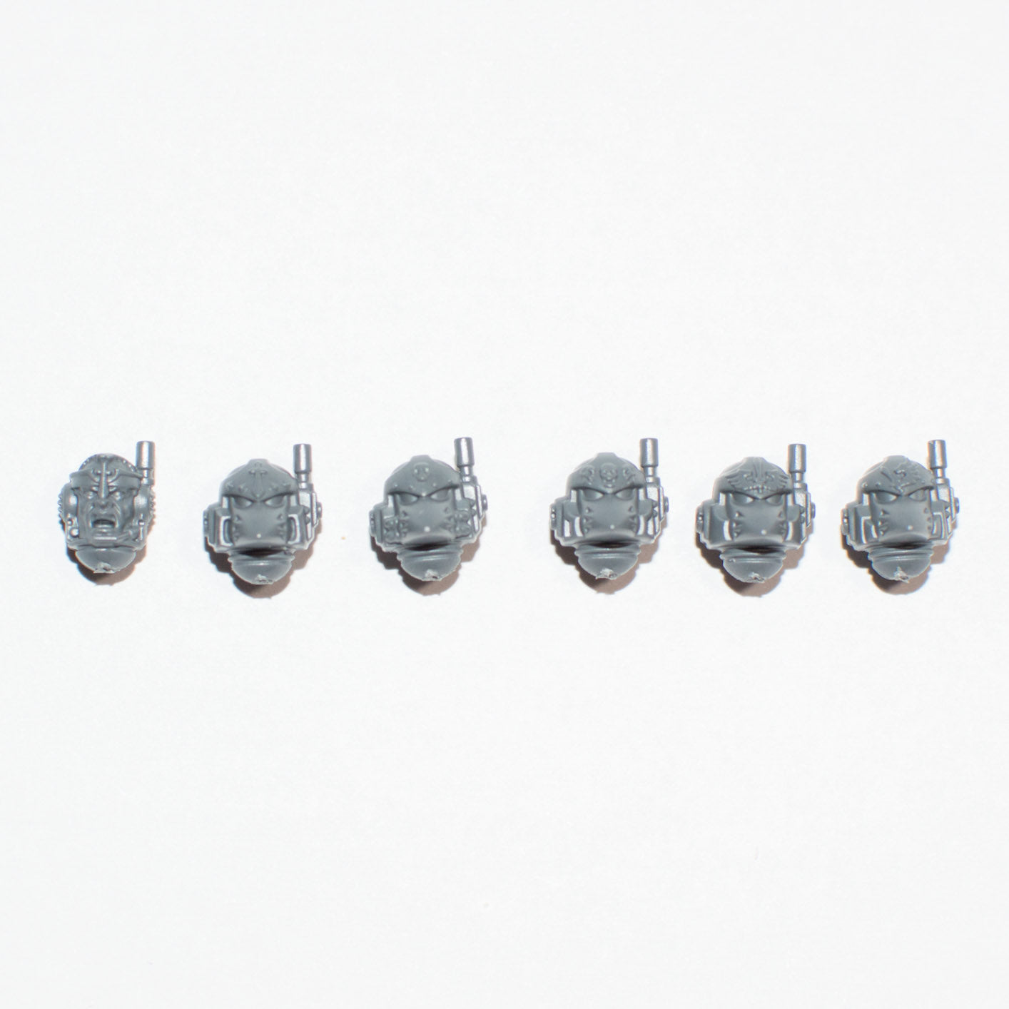 Dark Angels Ravenwing Command Squad Heads x 6 - Warhammer - Spare Part