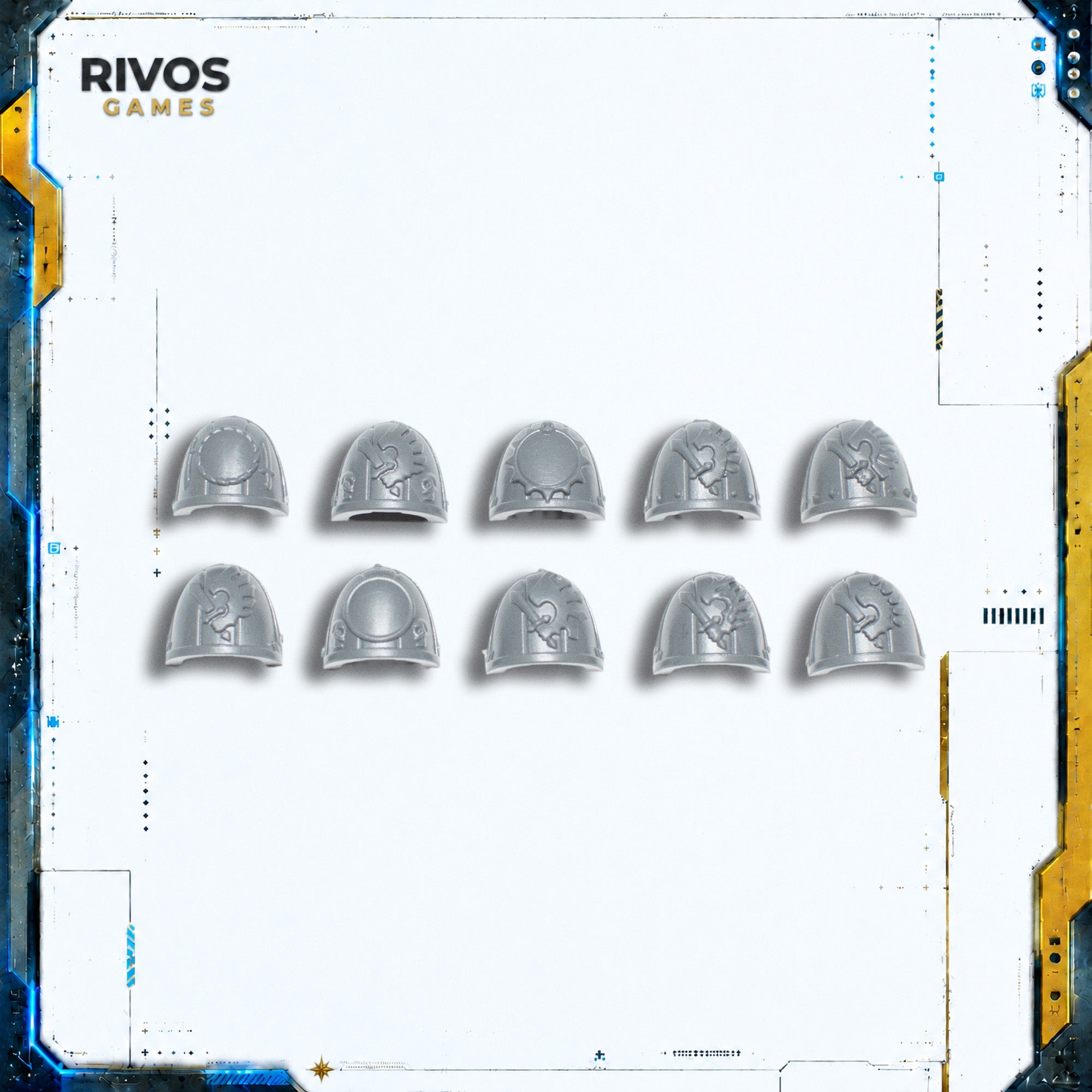 Warhammer 40K Dark Angels Ravenwing Command Squad Shoulder Pads x 10 - Bits (Bitz)