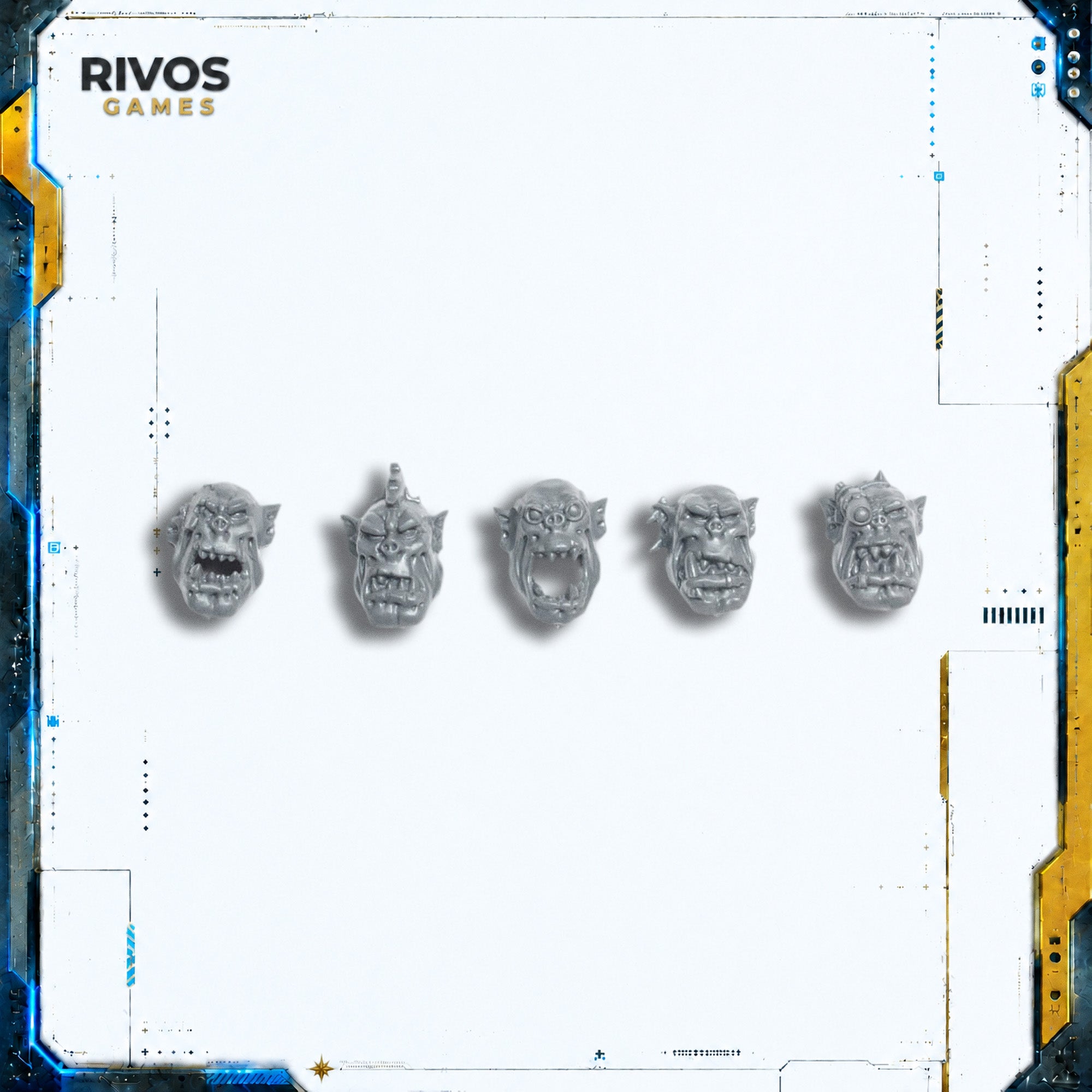 Warhammer 40K Orks Ork Flash Gitz Heads x 5 A - Bits (Bitz)