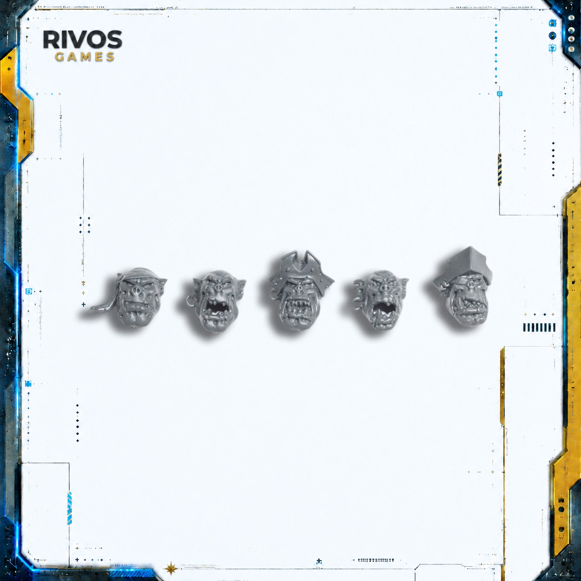 Warhammer 40K Orks Ork Flash Gitz Heads x 5 B - Bits (Bitz)