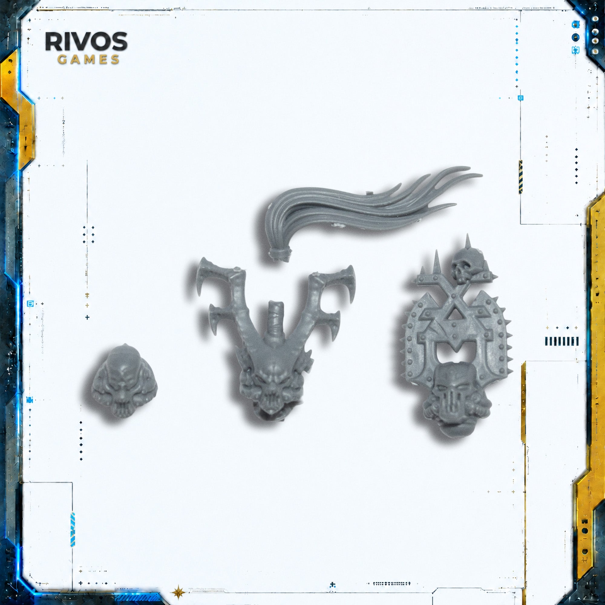 Warhammer 40K World Eaters Lord Invocatus Heads x 3 - Bits (Bitz)