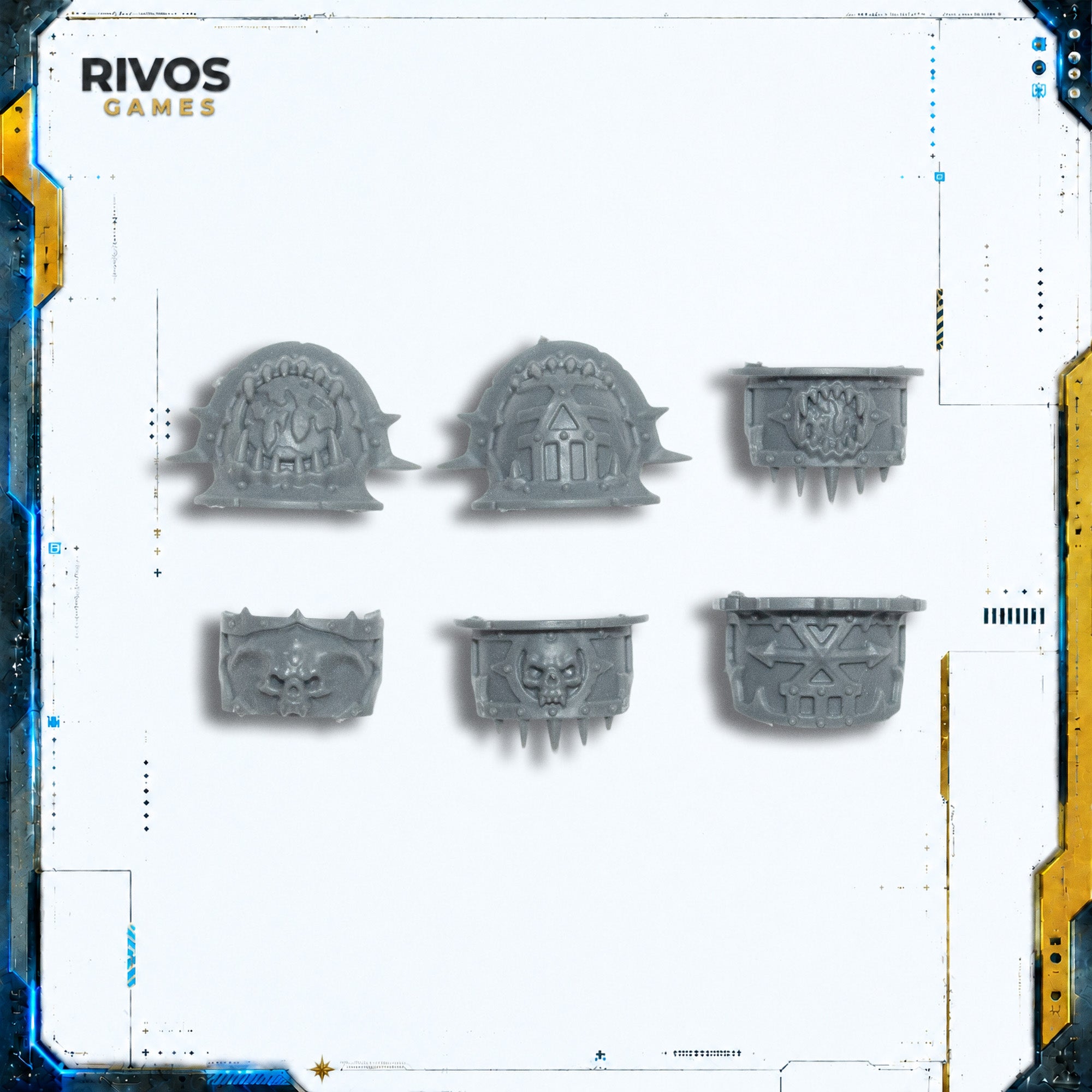 Warhammer 40K World Eaters Lord Invocatus Shoulder Pads x 6 - Bits (Bitz)