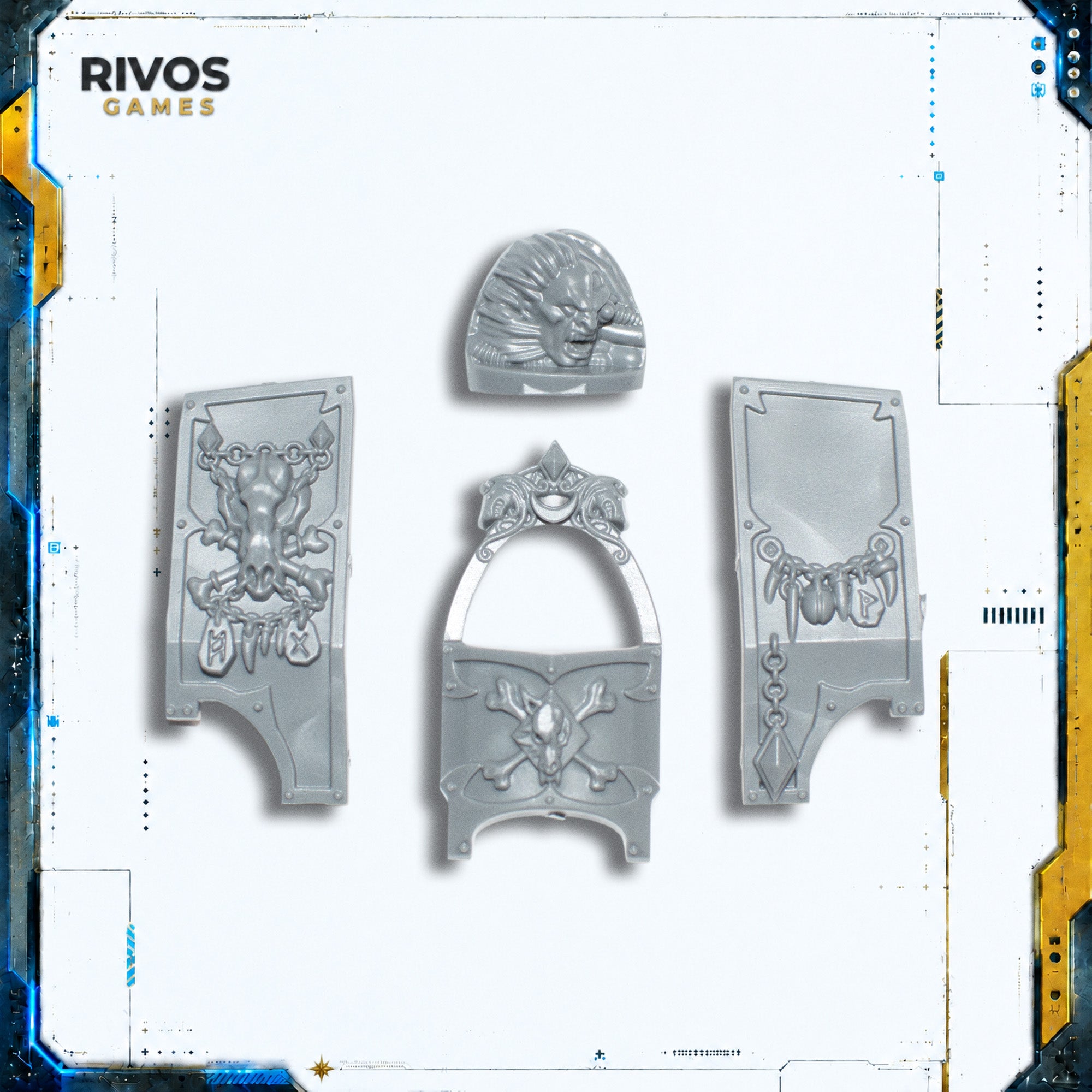 Warhammer 40K Space Wolves Venerable Dreadnought Head and Armour - Bits (Bitz)