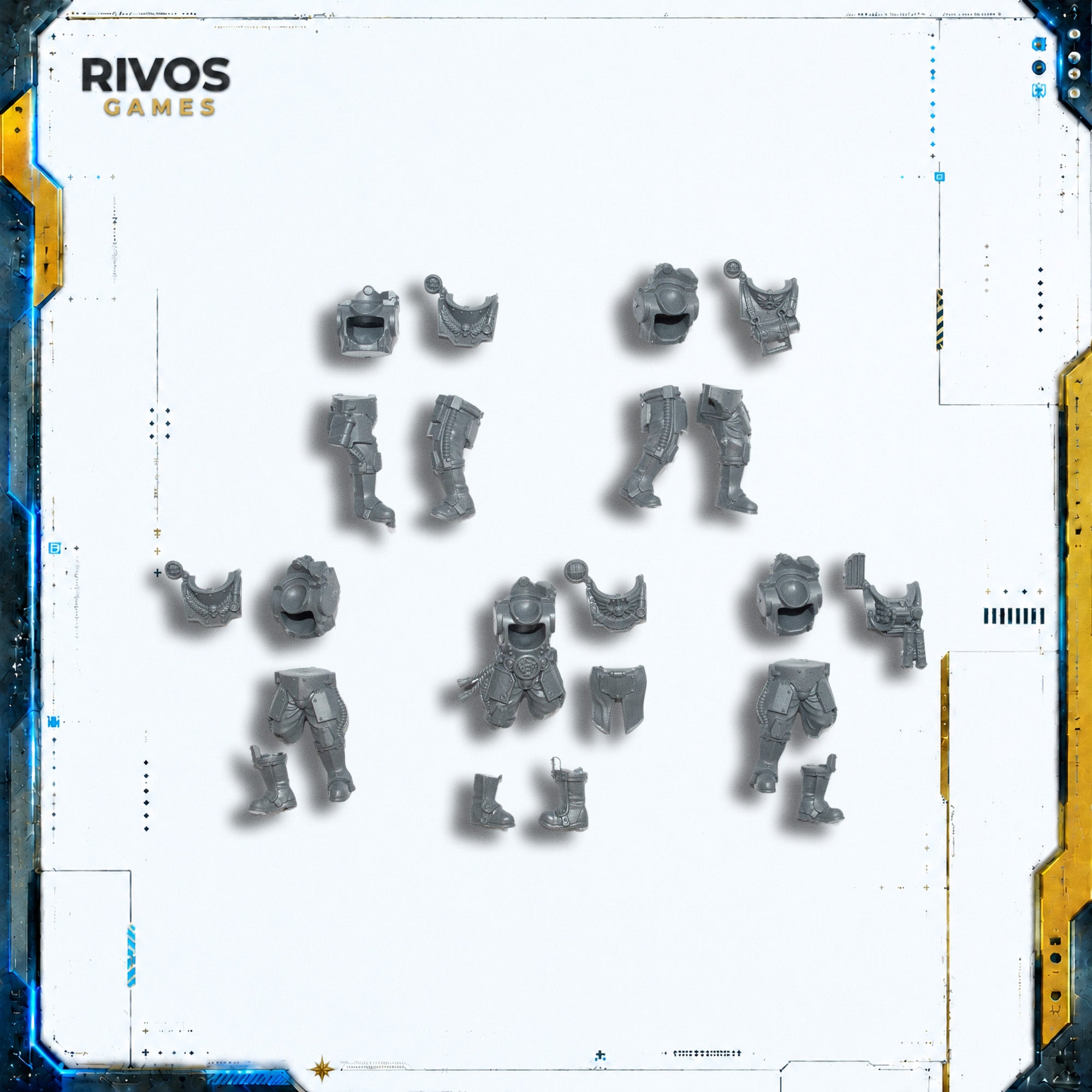 Horus Heresy Solar Auxilia Tactical Command Section Legs and Torso x 5 - Bits (Bitz)