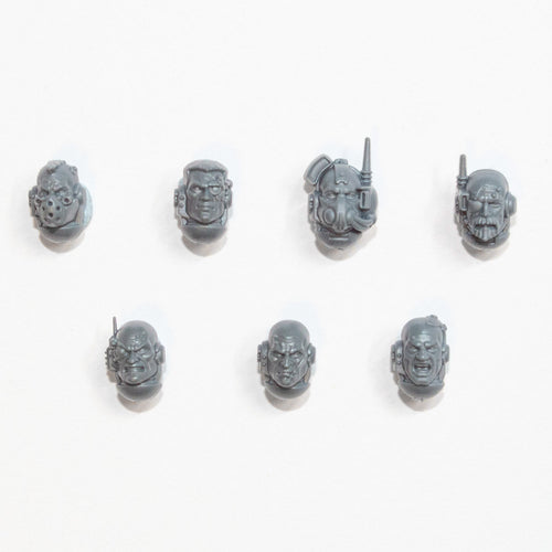 Horus Heresy Space Marines MKVI Command Squad Heads x 7 - Warhammer - Spare Part