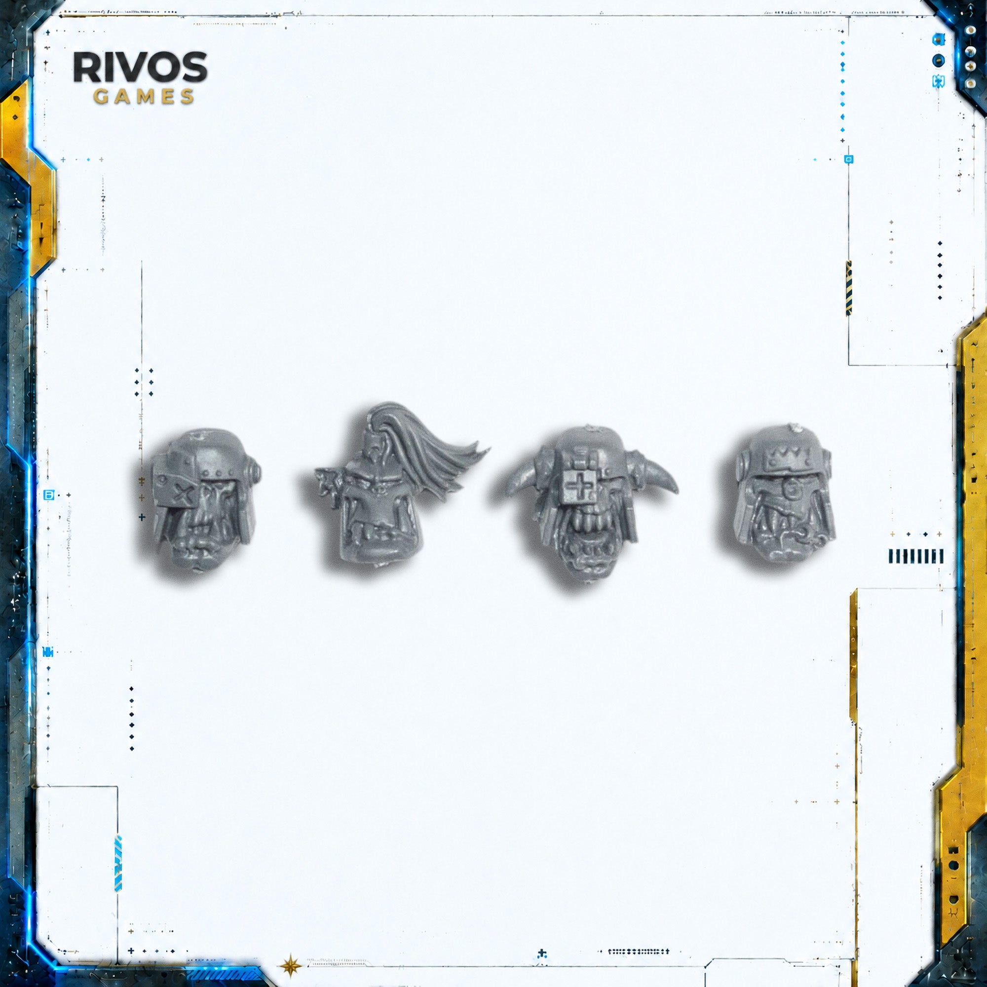 Warhammer 40K Orks Ork Lootas/Burna Boyz Heads x 4 B - Bits (Bitz)
