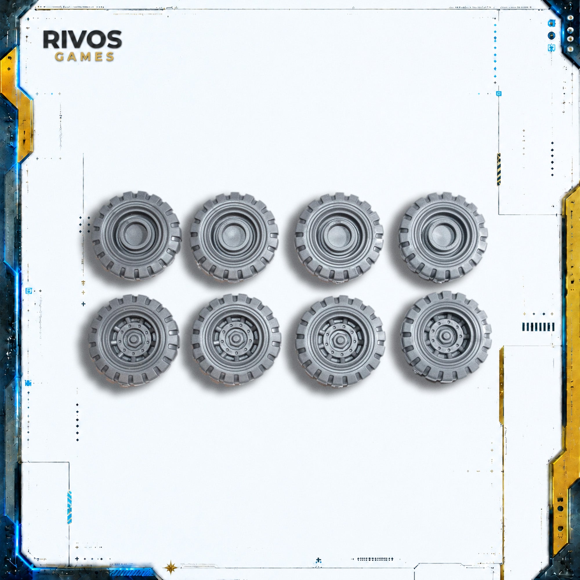 Warhammer 40K Genestealer Cults Achilles Ridgerunner Wheels x 4 - Bits (Bitz)
