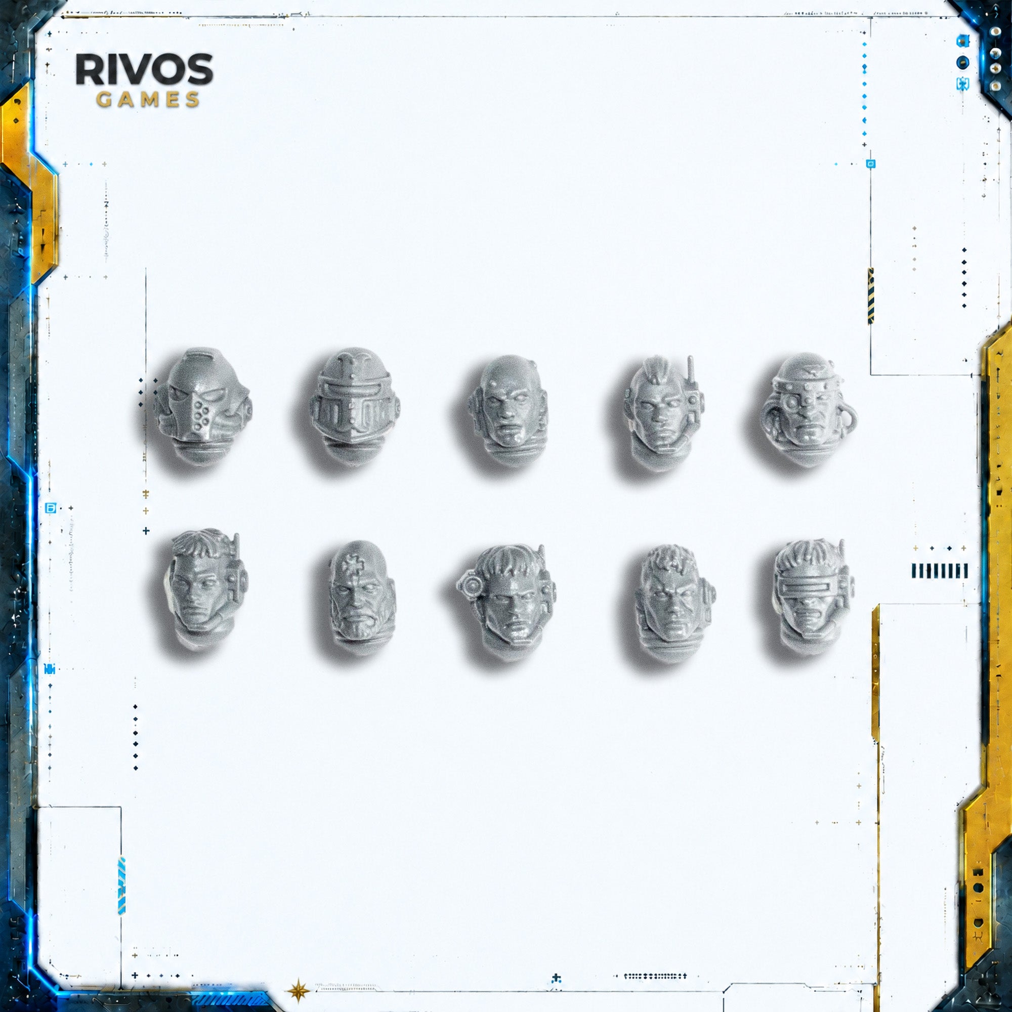 Warhammer 40K Black Templars Upgrades Heads x 10 - Bits (Bitz)
