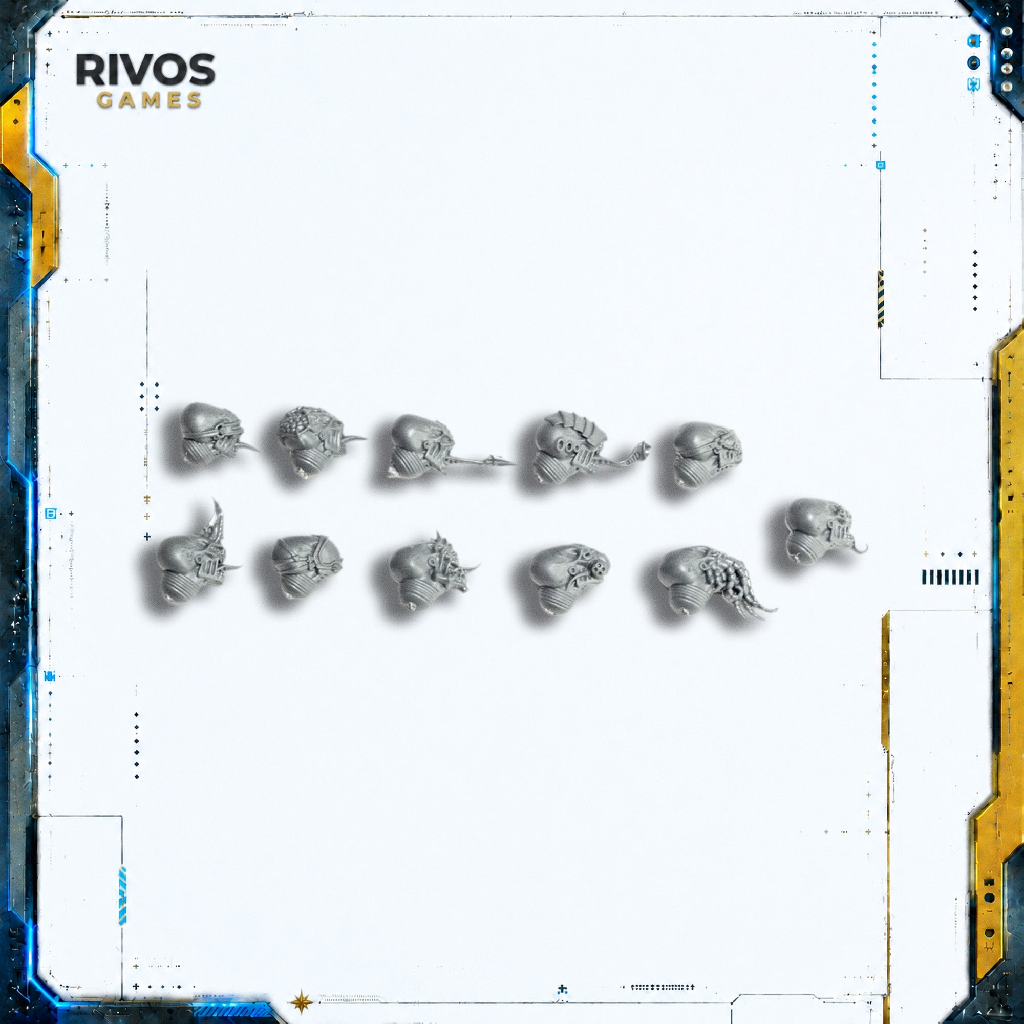 Warhammer 40K Genestealer Cults Acolyte Hybrids Heads x 11 - Bits (Bitz)