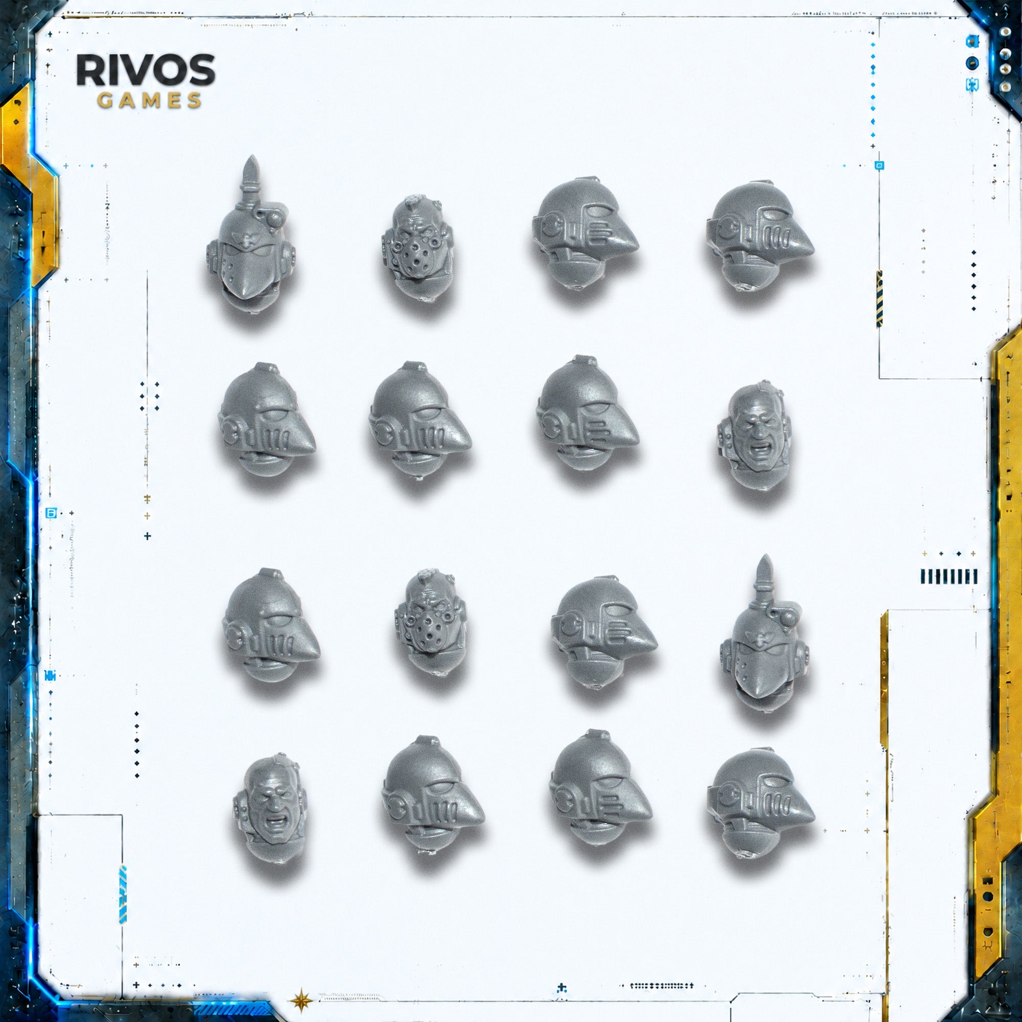 Horus Heresy Space Marines Mark VI Tactical Squad Heads x 16 - Bits (Bitz)