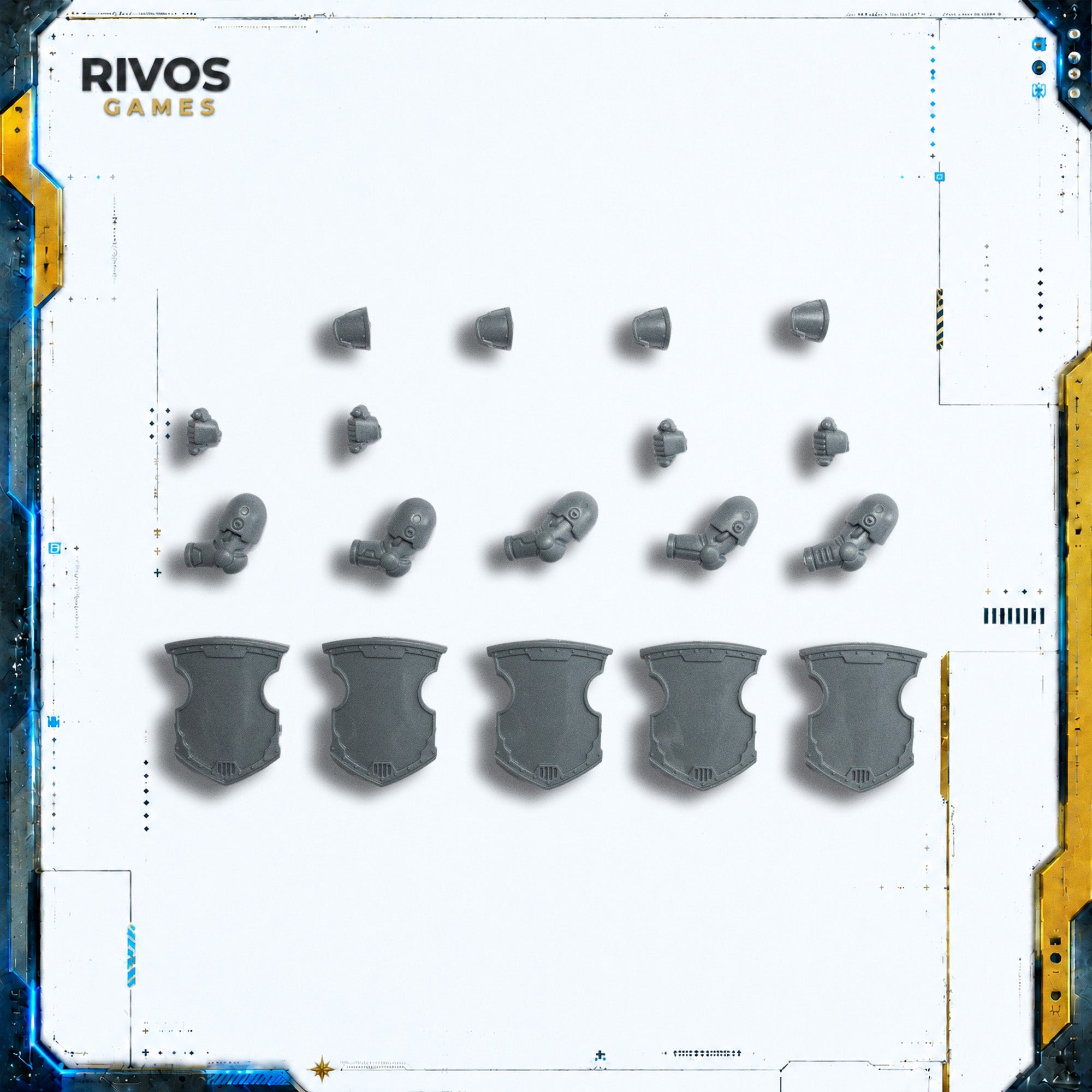 Horus Heresy Space Marines MKIII Command Squad Combat Shields x 5 - Bits (Bitz)