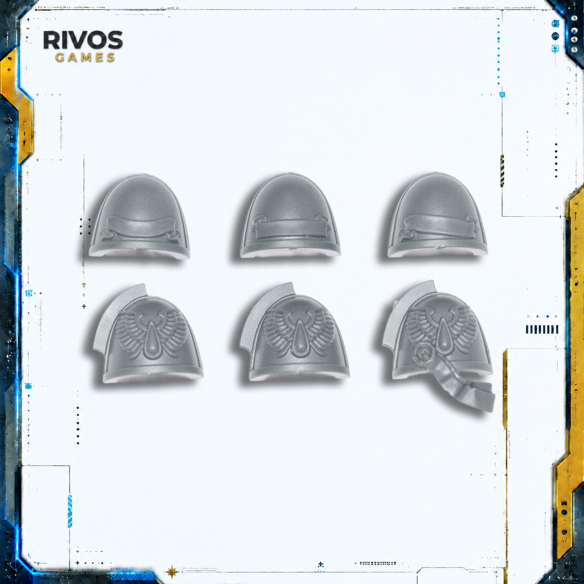 Warhammer 40K Blood Angels Sanguinary Guard Shoulder Pads x 6 - Bits (Bitz)