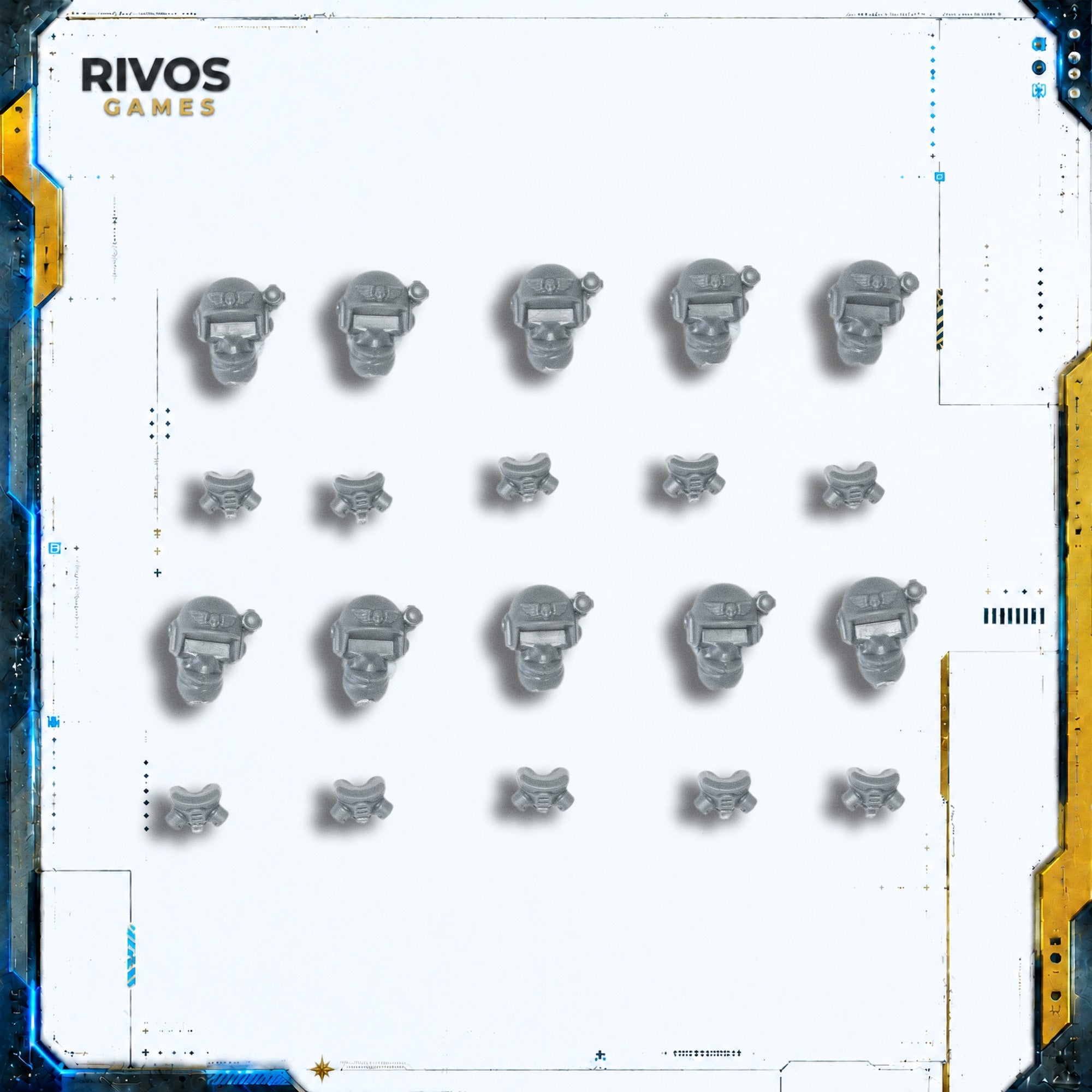 Warhammer 40K Astra Militarum Kasrkin Helmets x 10 - Bits (Bitz)