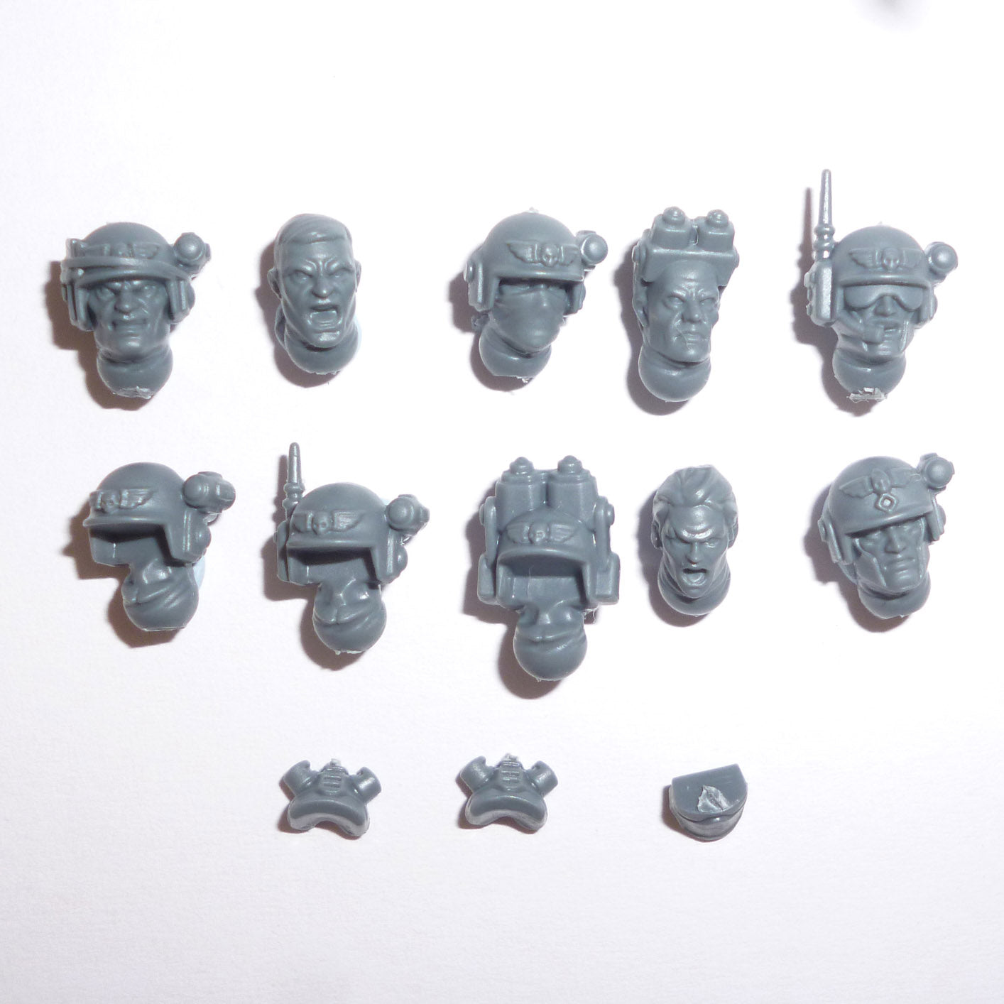 Astra Militarum Kasrkin Heads x 10 - Astra Militarum - Kitbash Bit