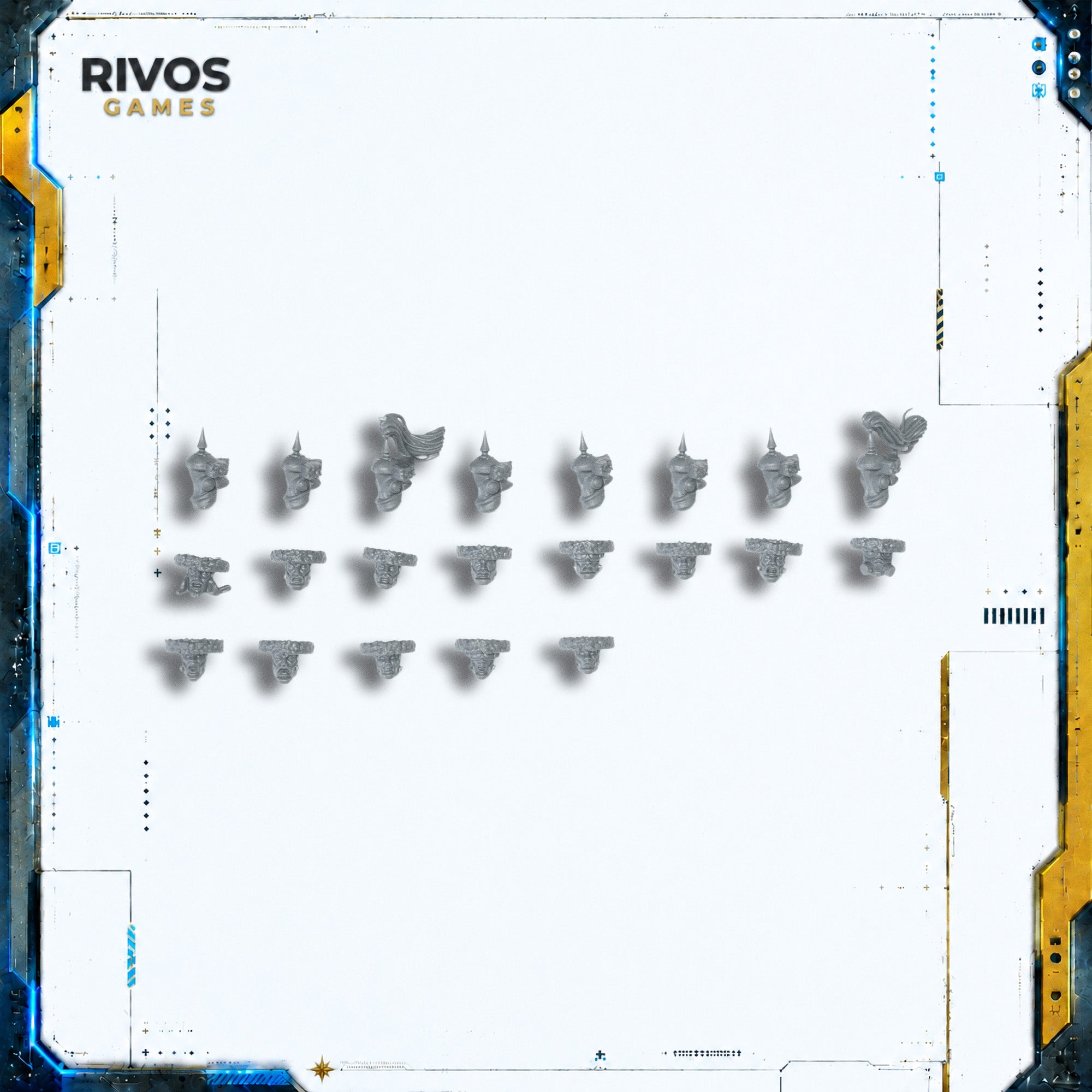 Warhammer 40K Astra Militarum Attilan Rough Riders Heads x 8 - Bits (Bitz)