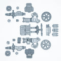 Warhammer 40K Death Korps of Krieg Artillery Team Platform Bits Bitz
