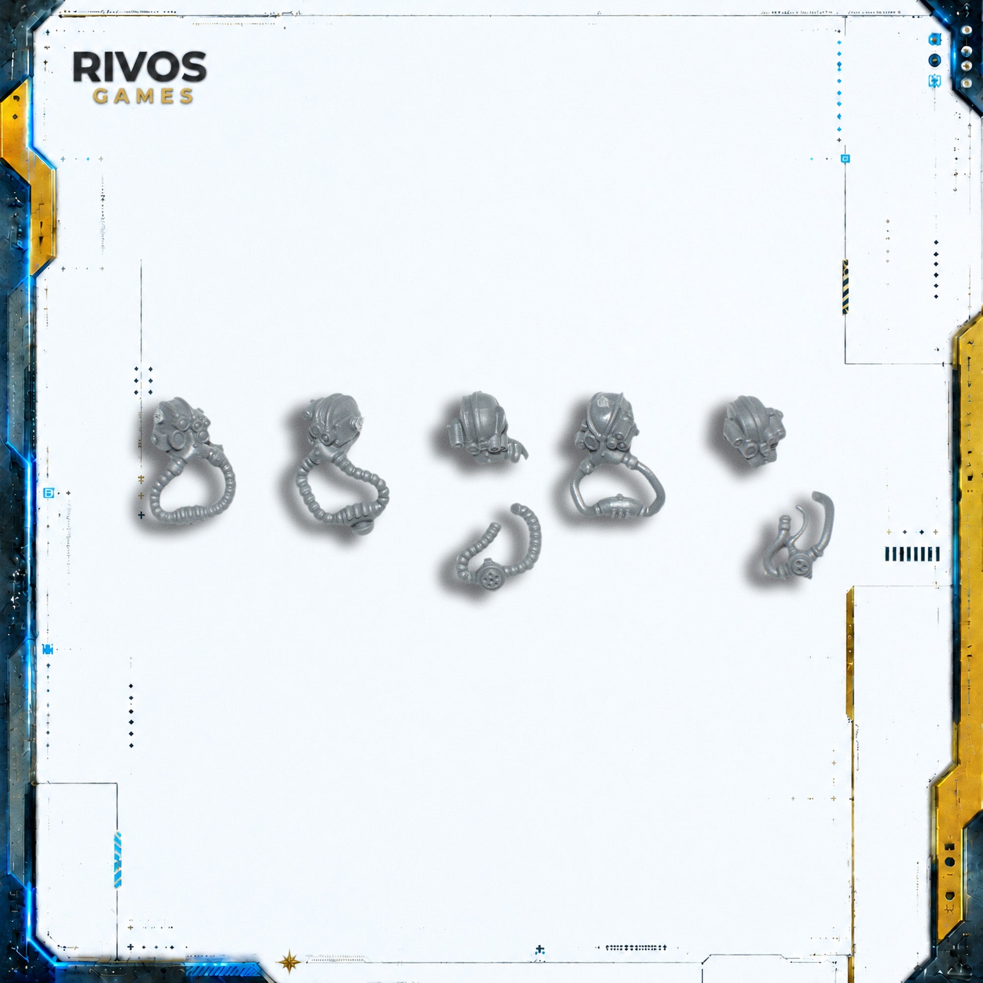 Warhammer 40K Adeptus Mechanicus Pteraxii Skystalker Heads x 5 - Bits (Bitz)