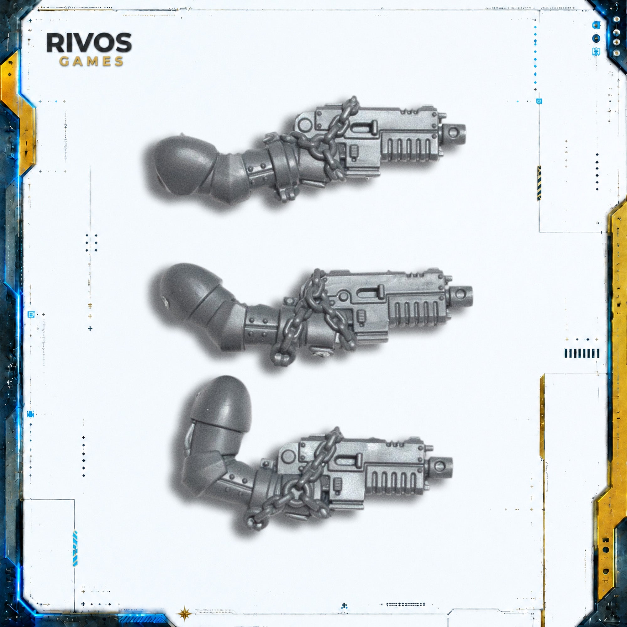 Warhammer 40K Black Templars Crusader Squad Heavy Bolt Pistol x 3 - Bits (Bitz)