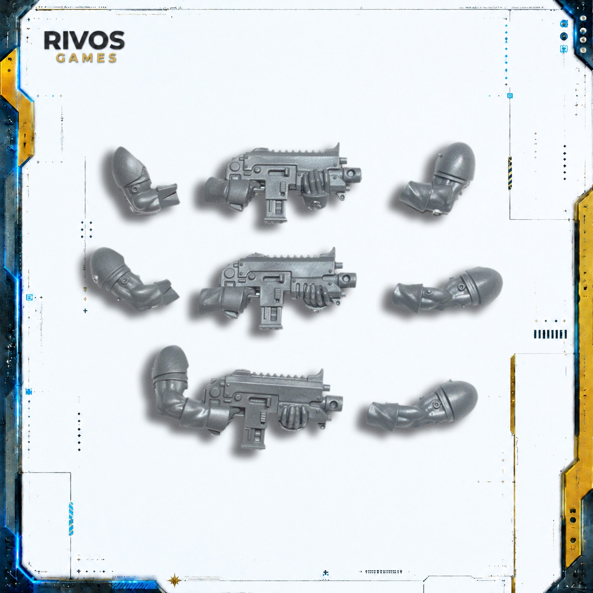 Warhammer 40K Black Templars Crusader Squad Bolt Carbines x 3 - Bits (Bitz)