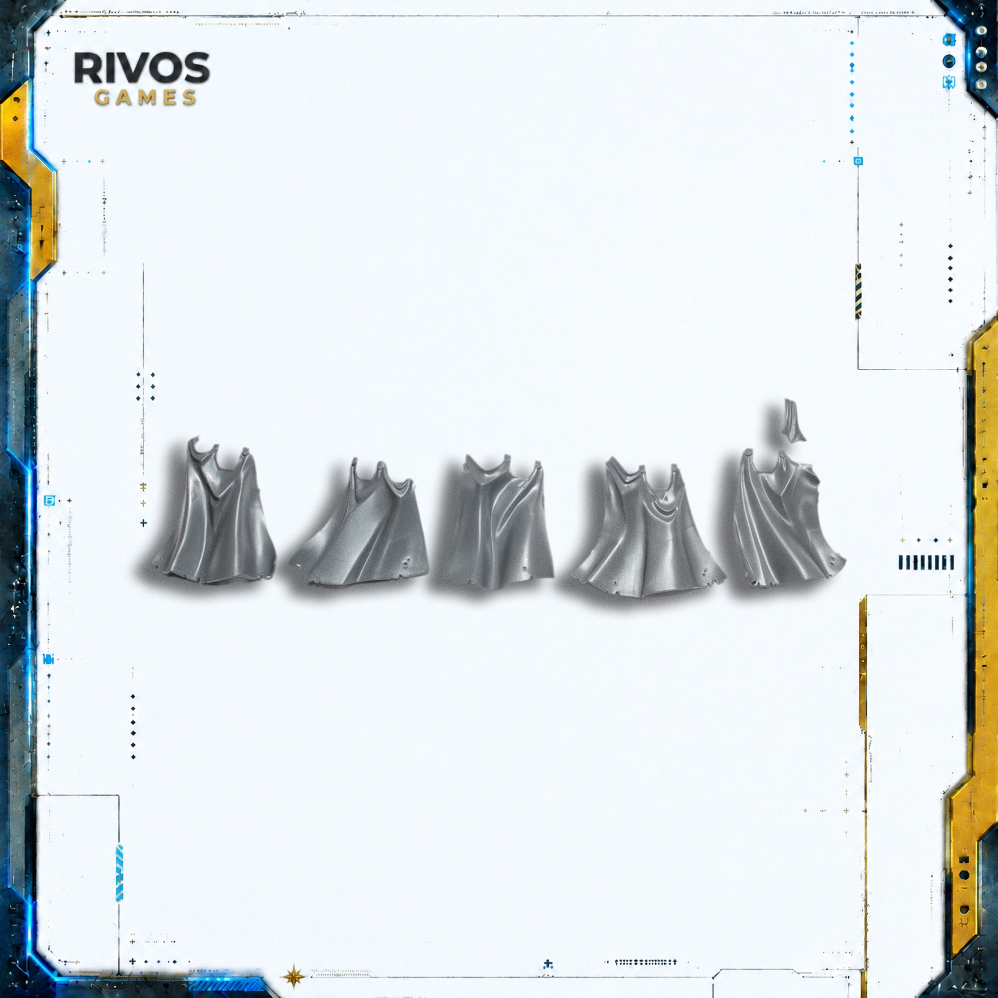Warhammer 40K Black Templars Sword Brethren Cloaks x 5 - Bits (Bitz)