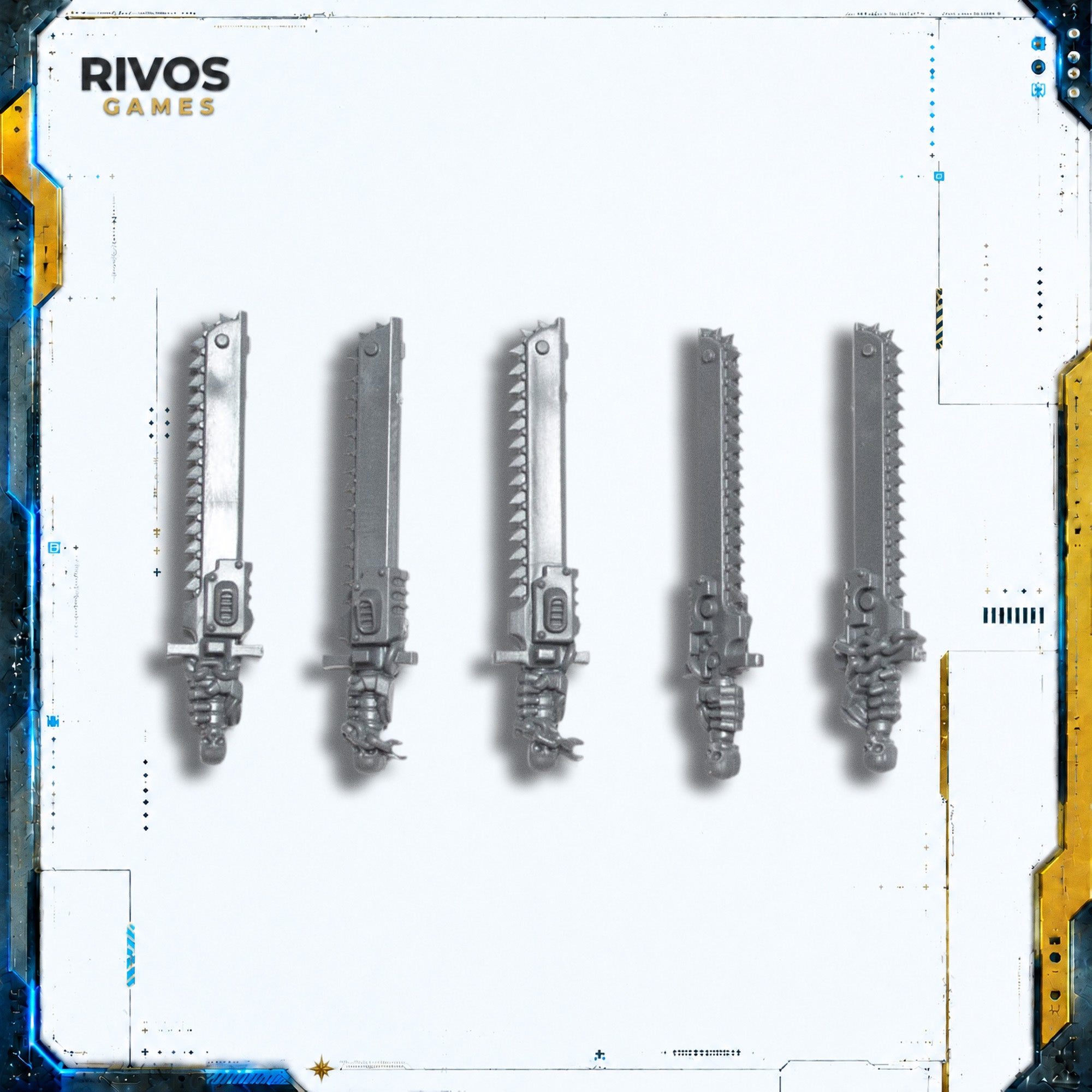 Warhammer 40K Black Templars Sword Brethren Chainsword x 5 - Bits (Bitz)