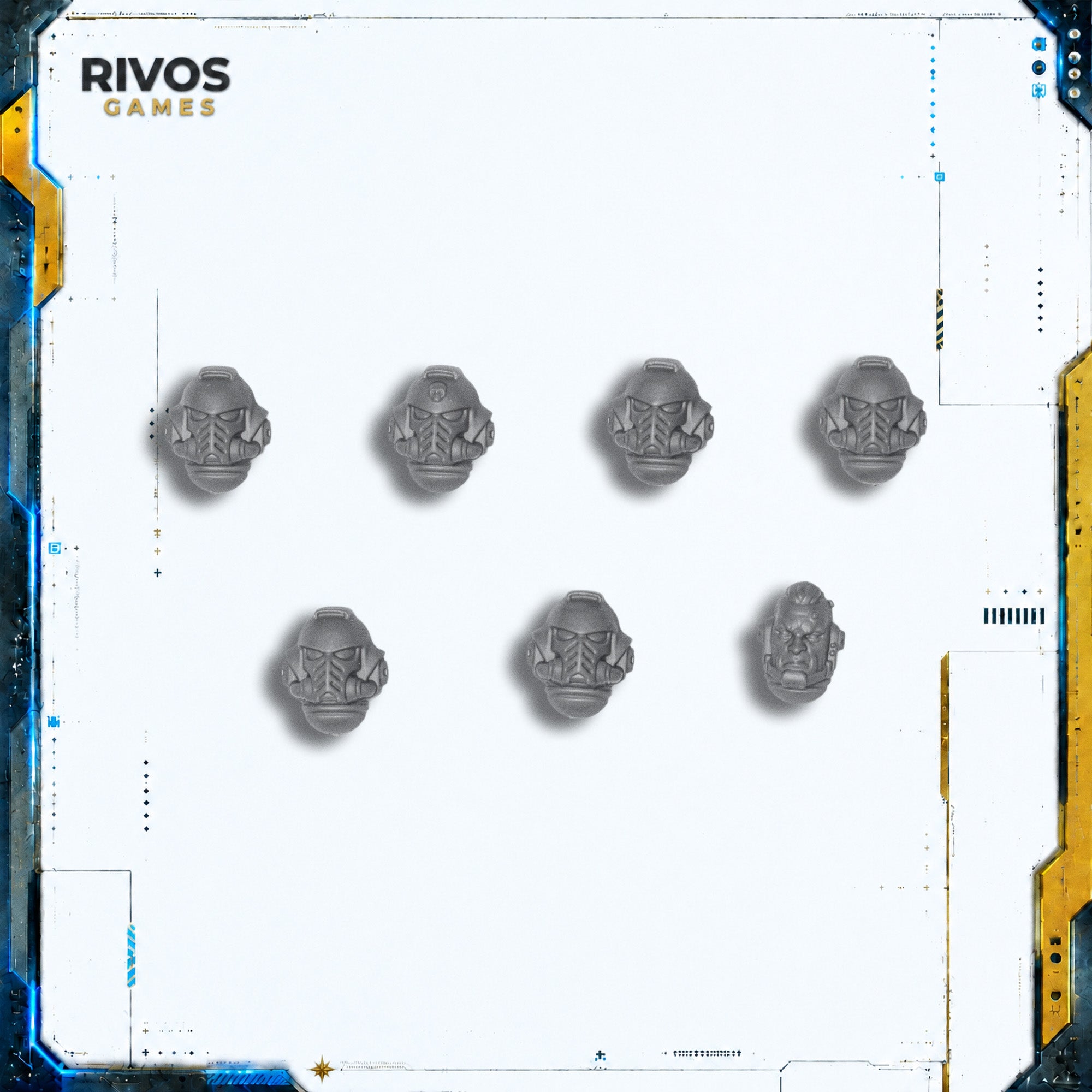 Warhammer 40K Space Marines Desolation Squad Heads x 7 - Bits (Bitz)