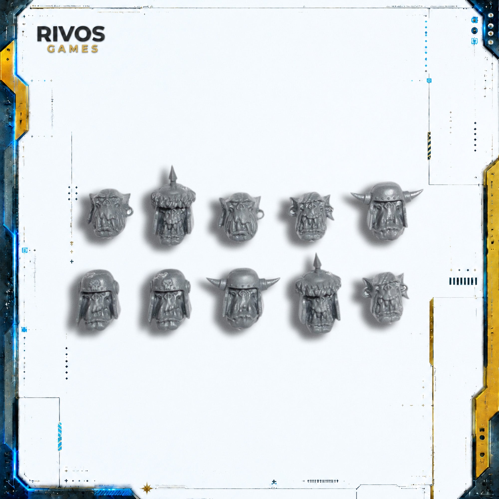 Warhammer 40K Orks Ork Boyz Heads x 10 - Bits (Bitz)