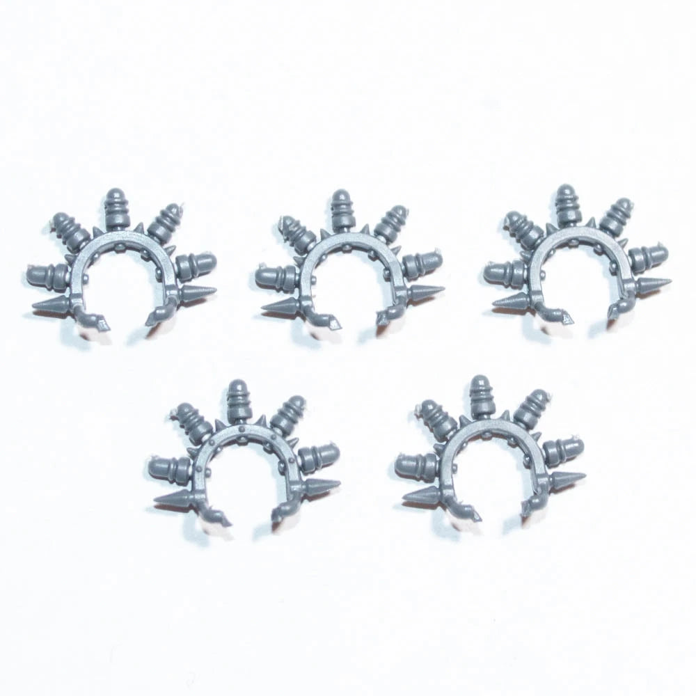 Warhammer 40K Adeptus Mechanicus Electro Priests Head Crests x 5 B Bits Bitz
