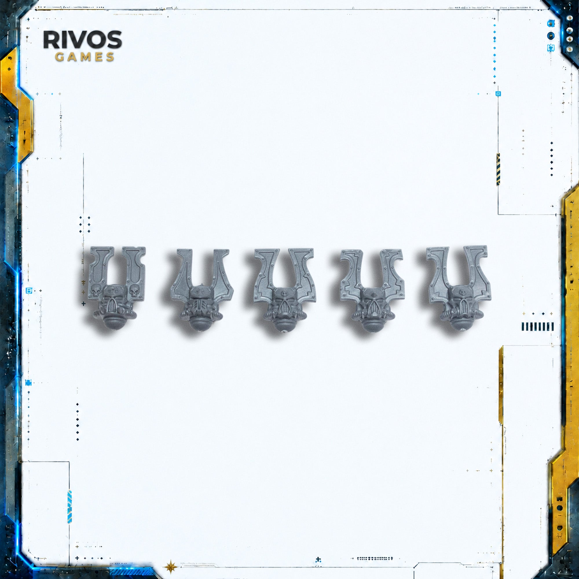 Warhammer 40K Chaos Space Marines Khorne Berzerkers Helmets x 5 B - Bits (Bitz)