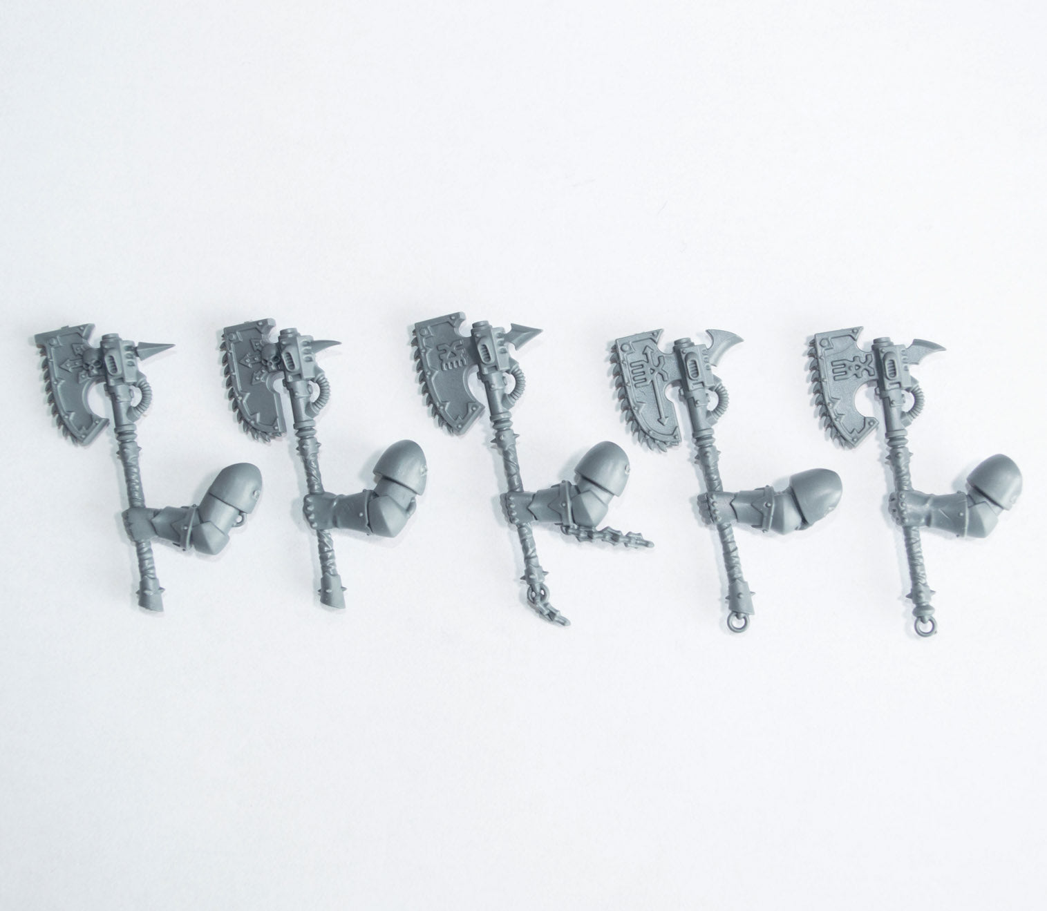 Chaos Space Marines Khorne Berzerkers Chainaxe x 5 - Space Marines - Authentic Sprue