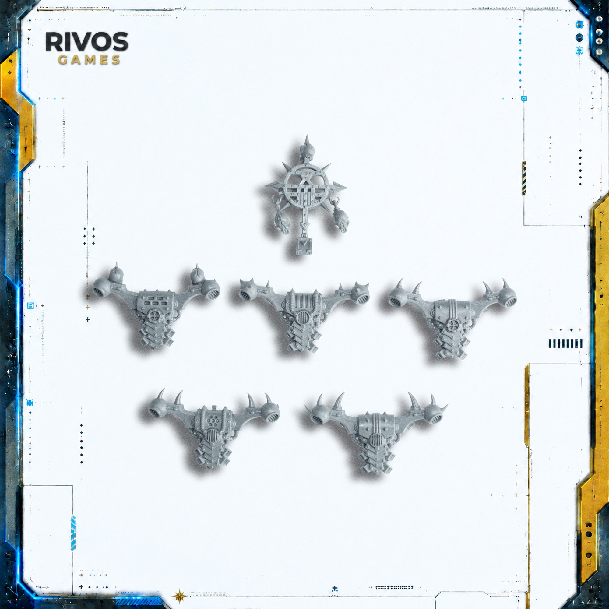 Warhammer 40K Chaos Space Marines Khorne Berzerkers Backpacks x 5 A - Bits (Bitz)