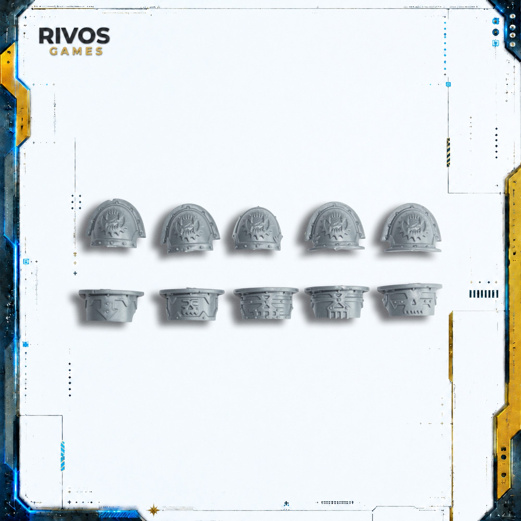 Warhammer 40K Chaos Space Marines Khorne Berzerkers Shoulder Pads x 10 B - Bits (Bitz)