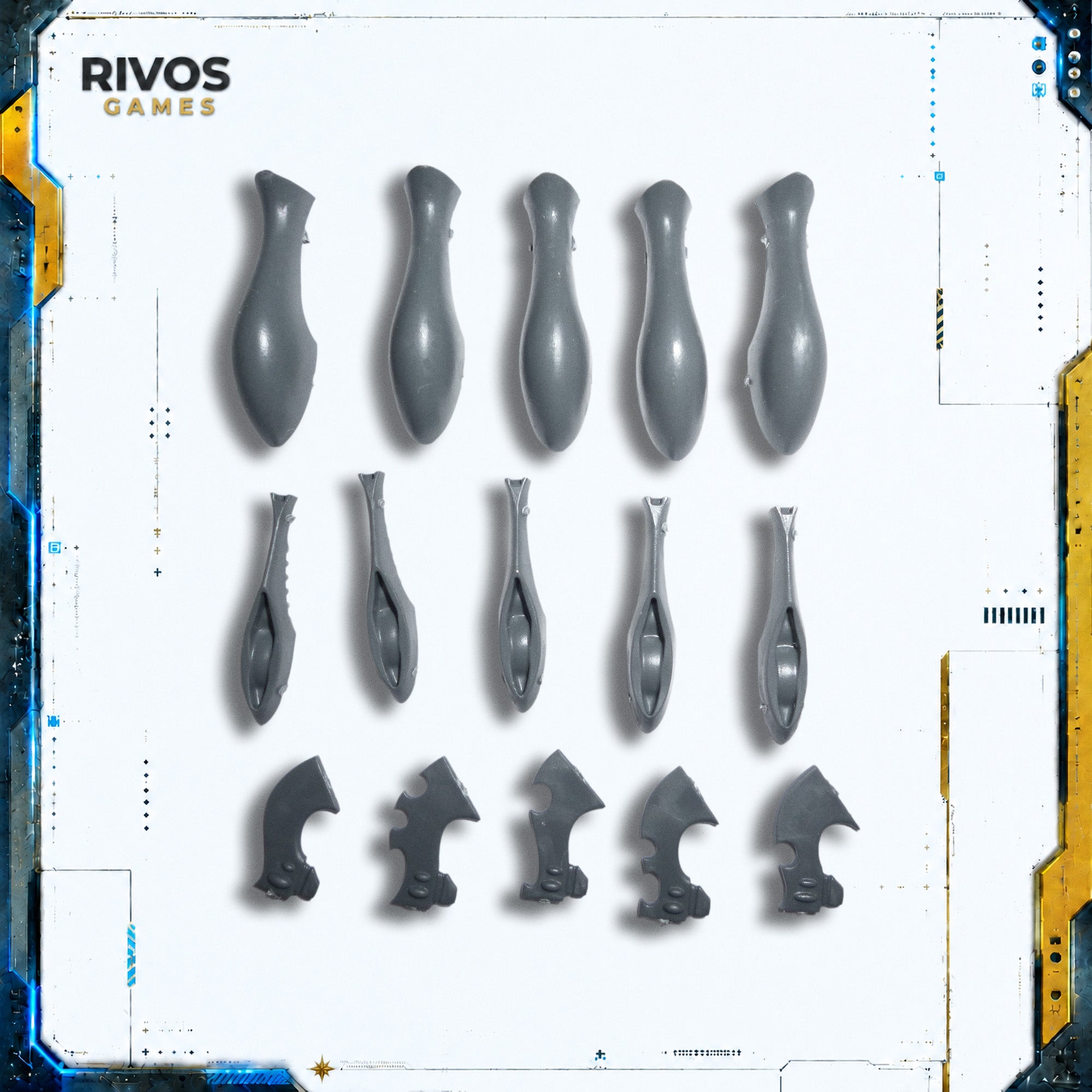 Warhammer 40K Aeldari Wraithguard Heads x 5 - Bits (Bitz)