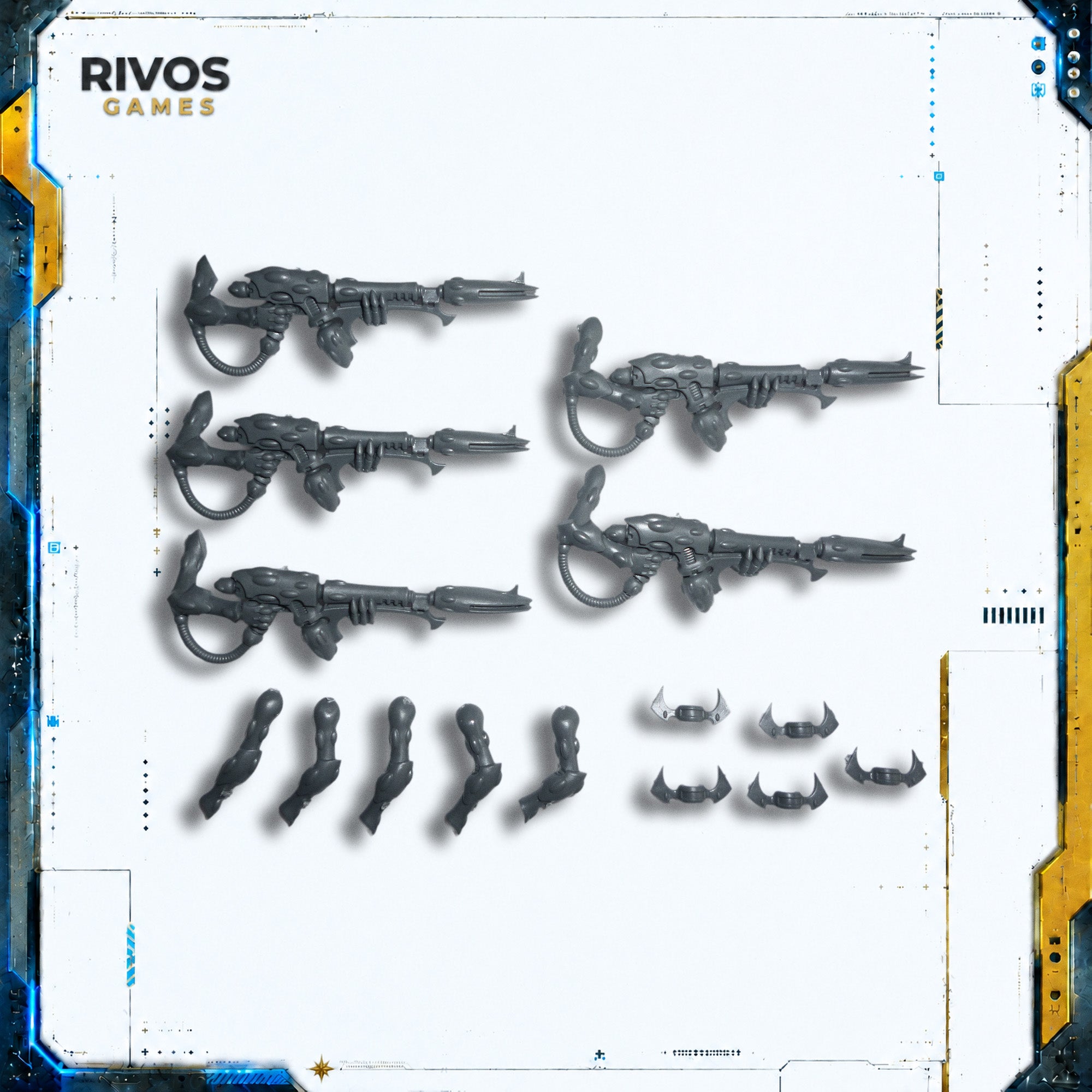 Warhammer 40K Aeldari Wraithguard D Scythe x 5 - Bits (Bitz)