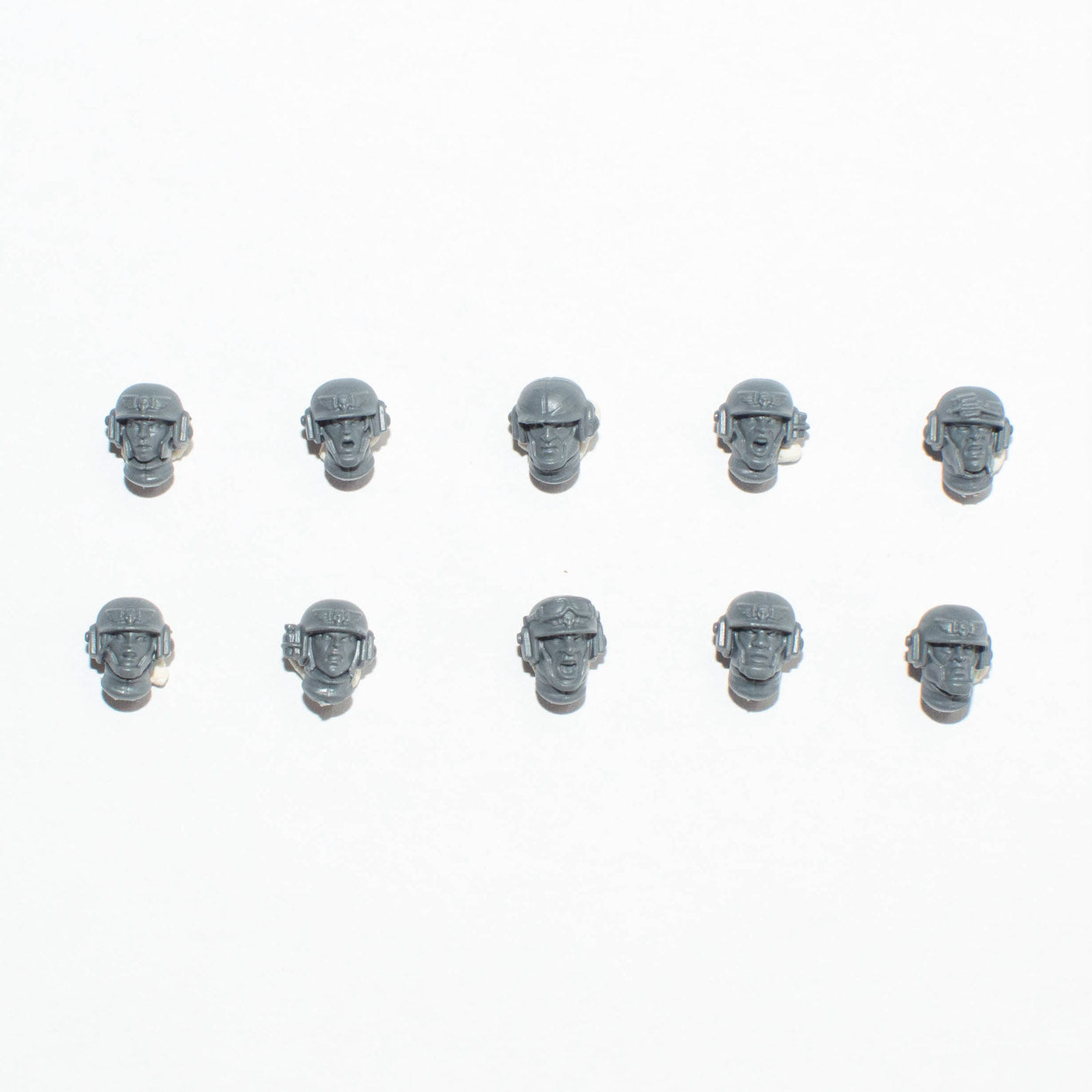 Astra Militarum Cadian Shock Troops Heads x 10 A - Astra Militarum - Spare Part