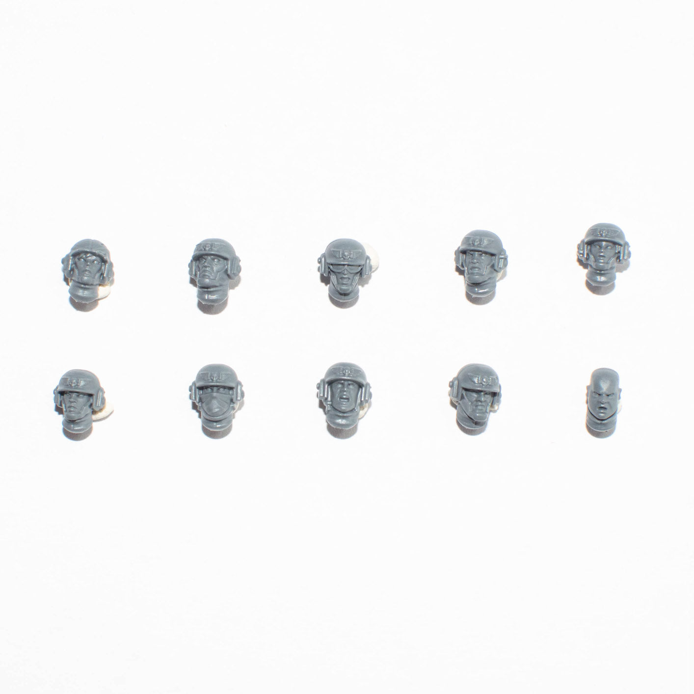 Astra Militarum Cadian Shock Troops Heads x 10 B - Astra Militarum - Kitbash Bit