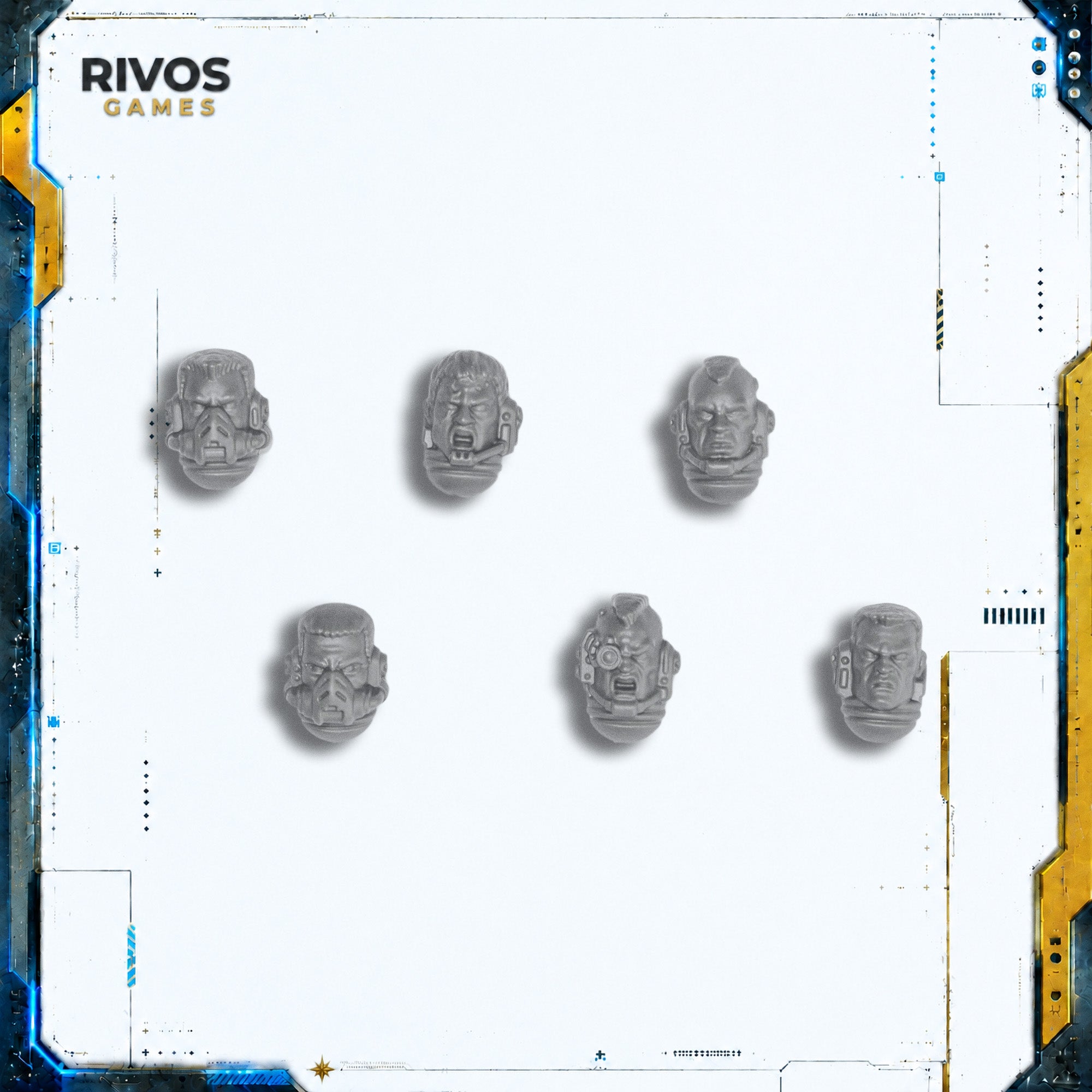 Warhammer 40K Space Marines Jump Pack Intercessors Heads x 6 - Bits (Bitz)