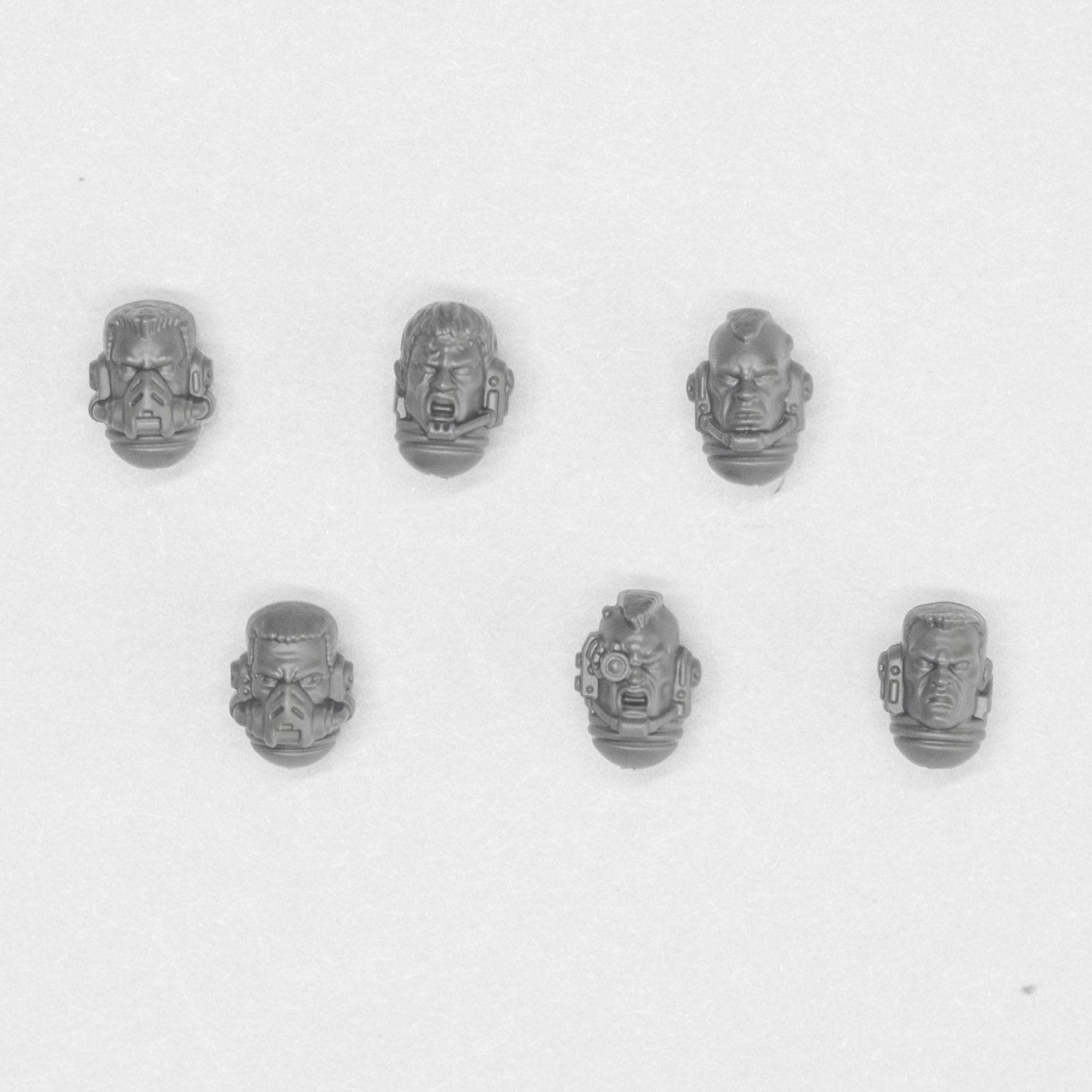 Space Marines Jump Pack Intercessors Heads x 6 - Space Marines - Authentic Sprue