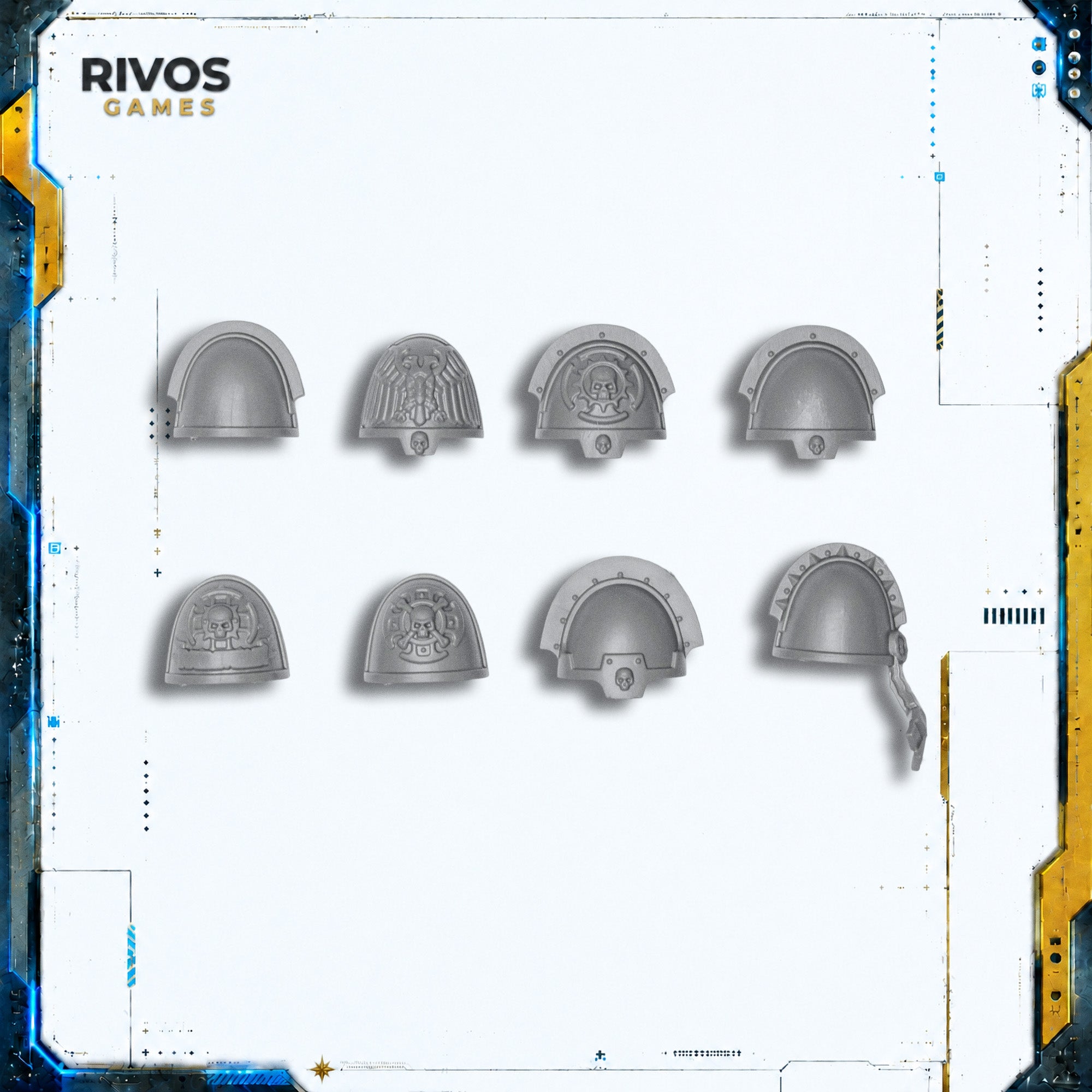 Warhammer 40K Space Marines Company Heroes Shoulder Pads x 8 - Bits (Bitz)
