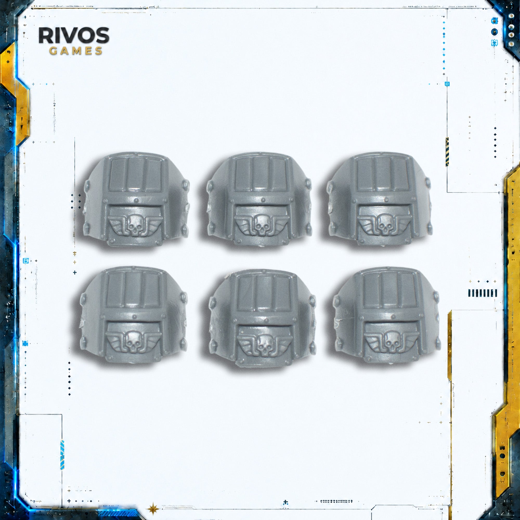 Warhammer 40K Astra Militarum Bullgryns Shoulder Pads x 6 - Bits (Bitz)