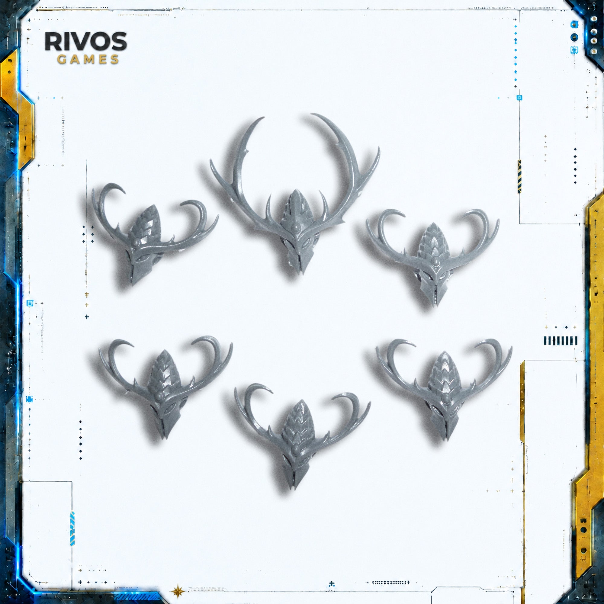 Warhammer Wood Elf Realms Wild Riders Heads B x 6  - Bits (Bitz)