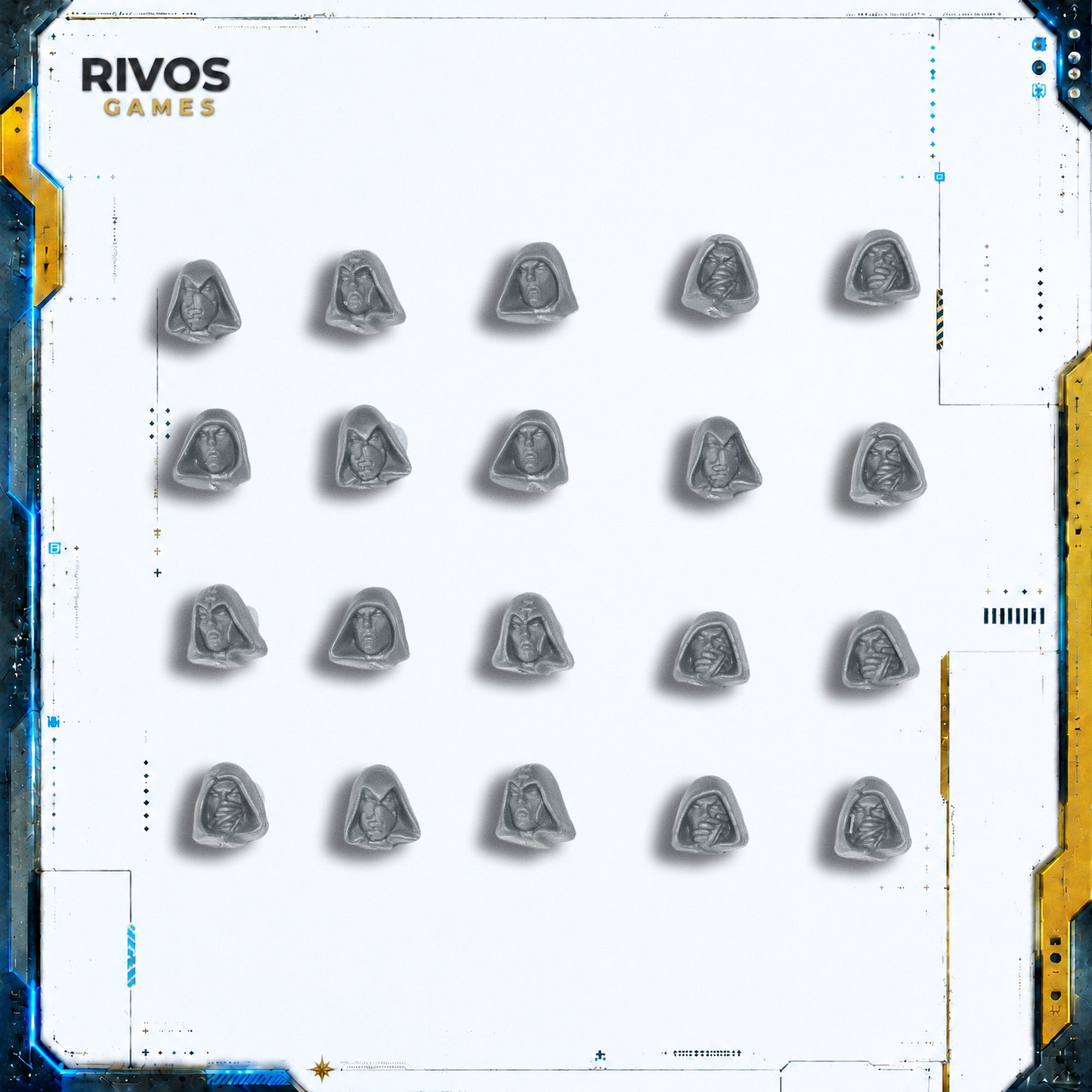 Warhammer Wood Elf Realms Glade Guard Heads B x 20 - Bits (Bitz)