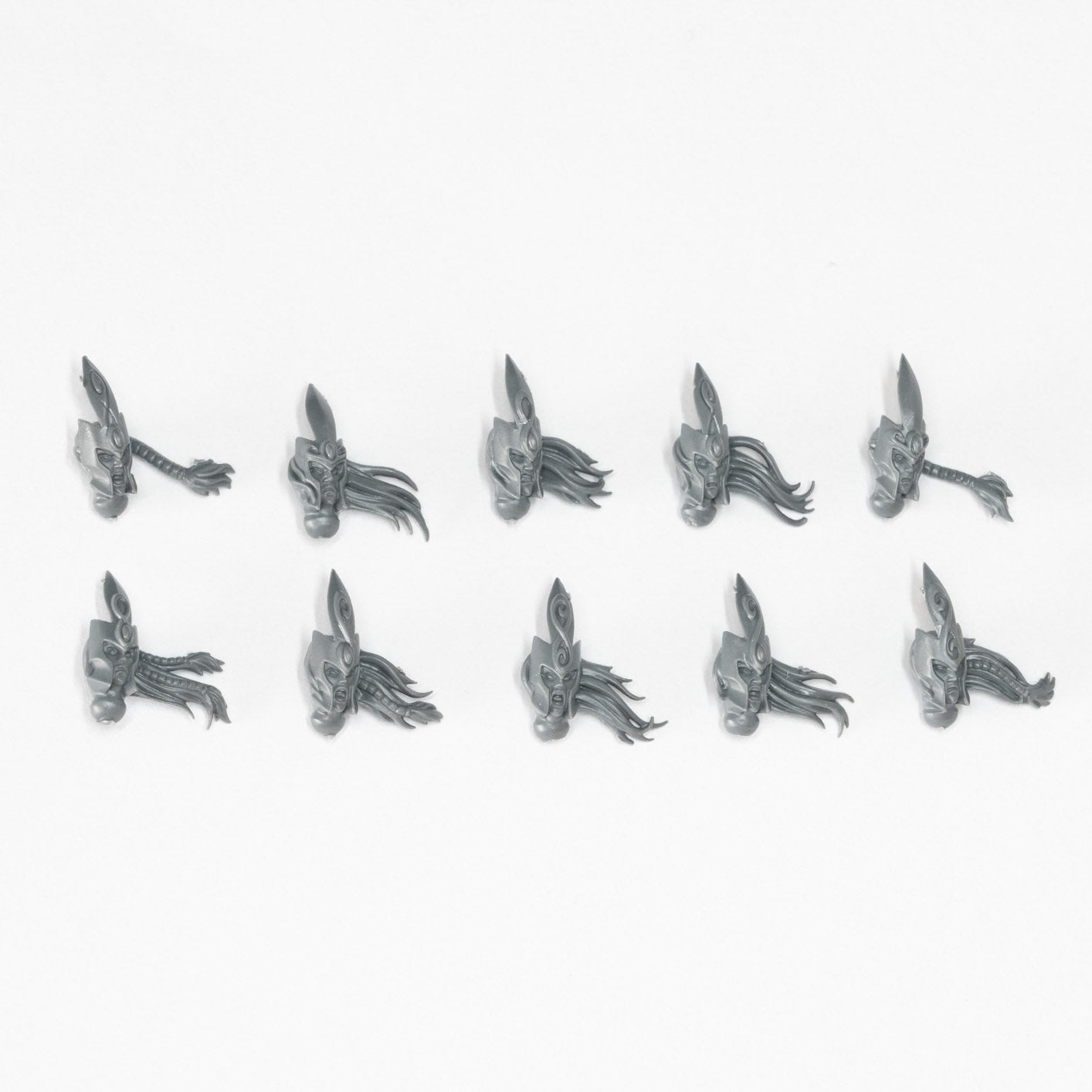 Wood Elf Realms Eternal Guard Heads A x 10 - Warhammer - Authentic Sprue