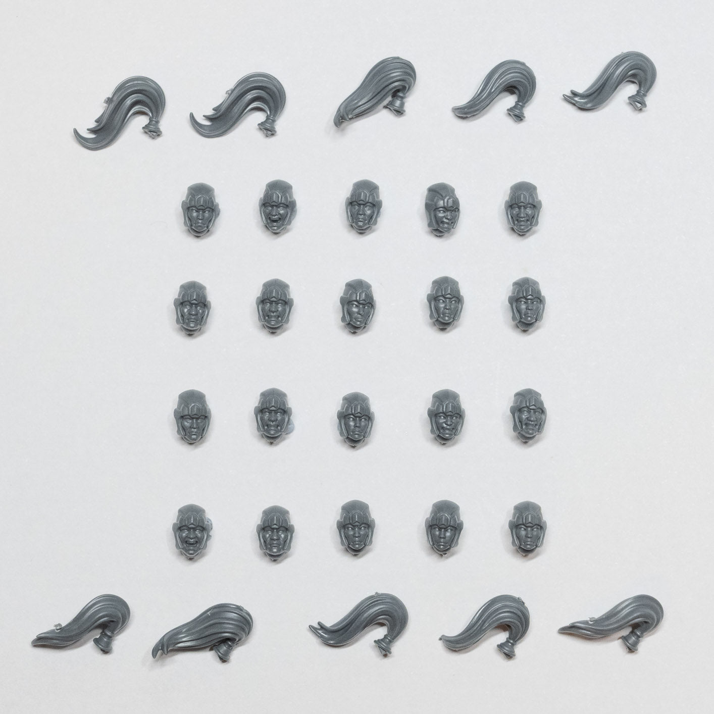 Grand Cathay Jade Warriors Heads x 20 - Warhammer - Spare Part