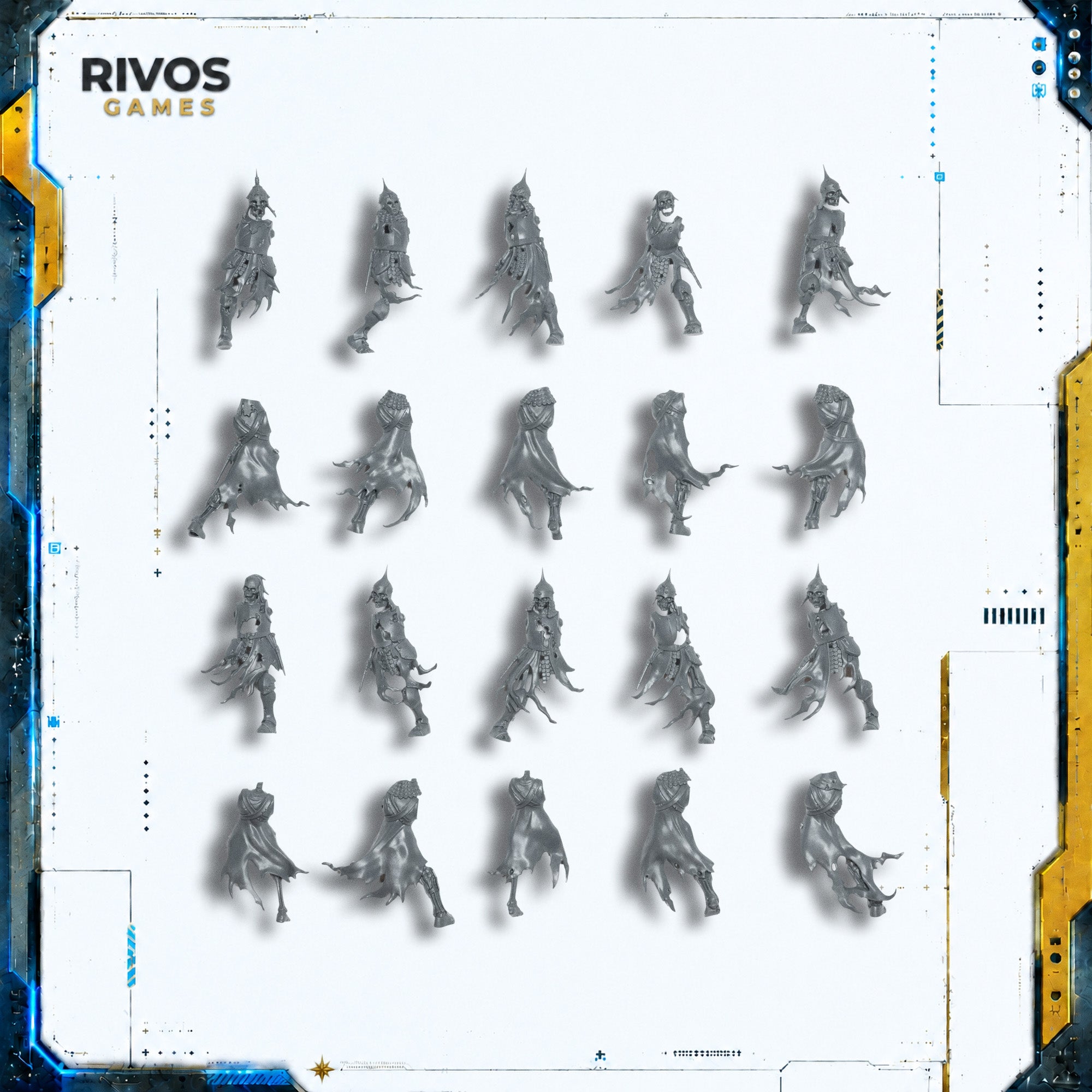 Warhammer Soulblight Gravelords Deathrattle Skeletons Head Torso and Legs x 10