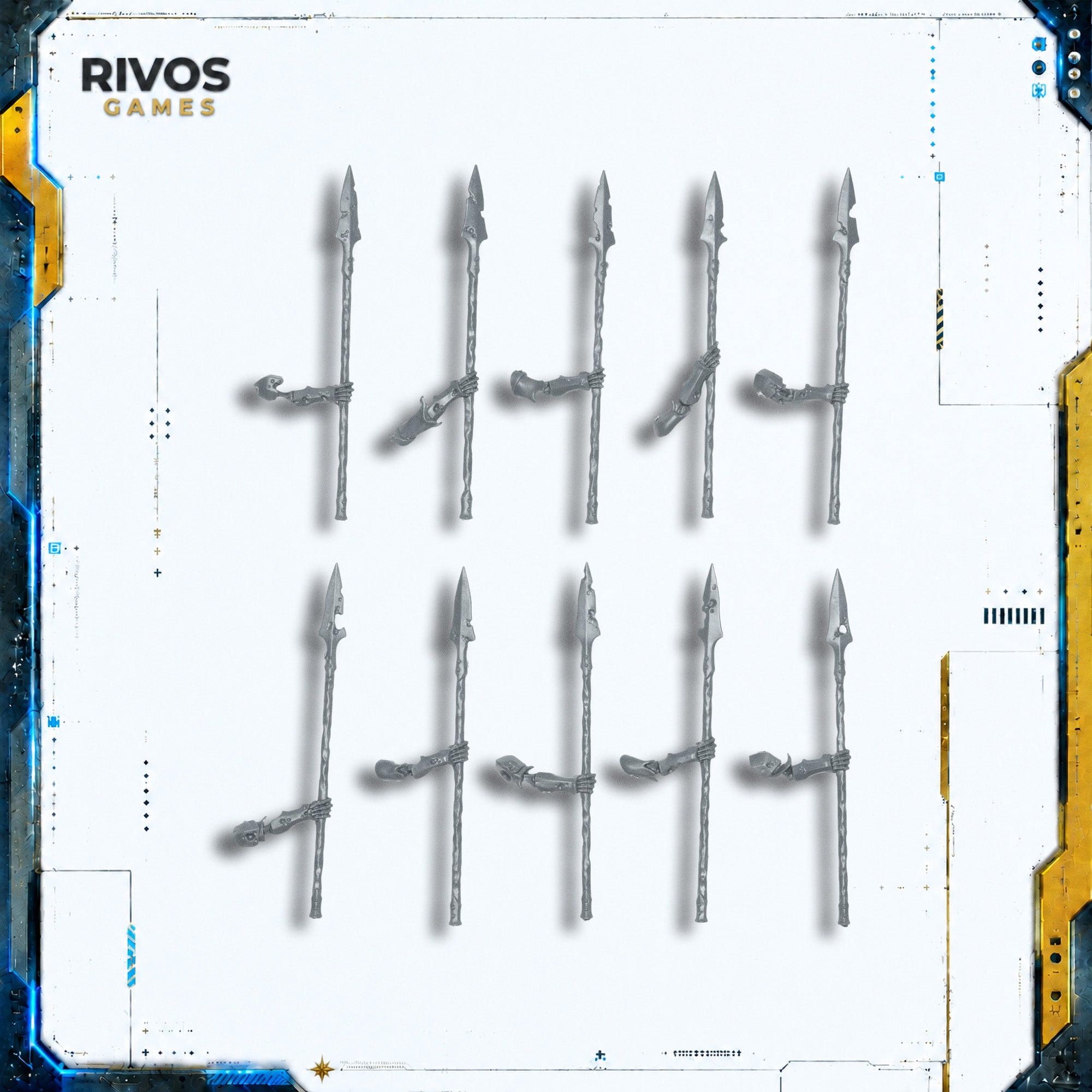 Warhammer Soulblight Gravelords Deathrattle Skeletons Spears x 10 - Bits (Bitz)