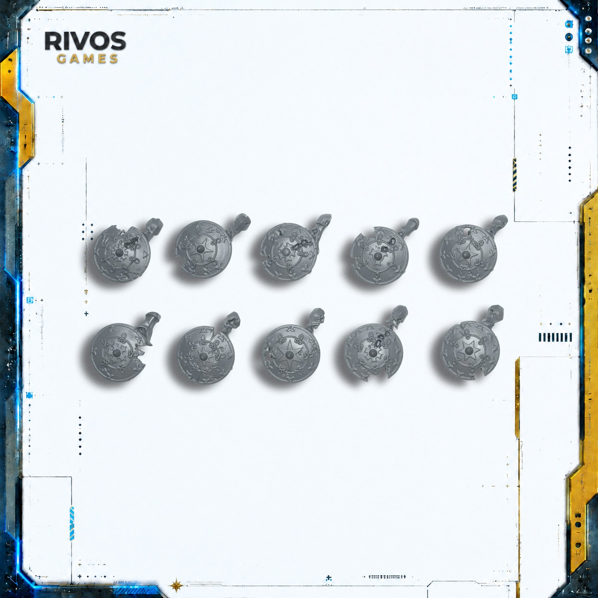 Warhammer Soulblight Gravelords Deathrattle Skeletons Shields x 10 - Bits (Bitz)