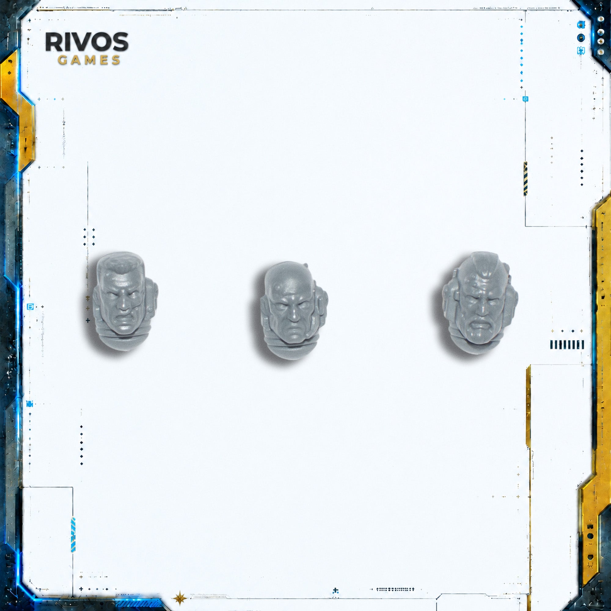 Warhammer 40K Space Marines Bladeguard Veterans Heads x 3 - Bits (Bitz)