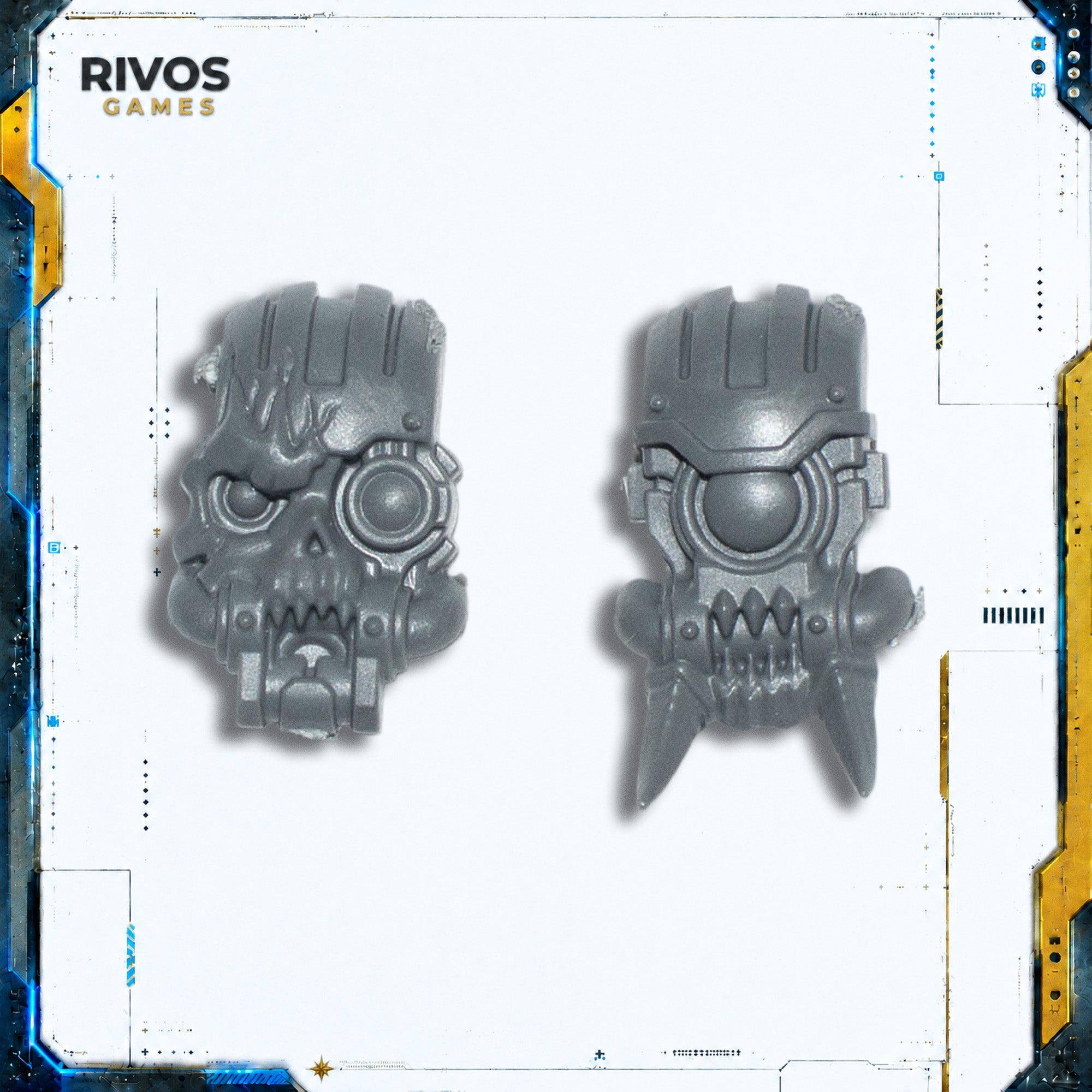 Warhammer 40K Chaos Knights War Dogs Face Plate x 2 - Bits (Bitz)